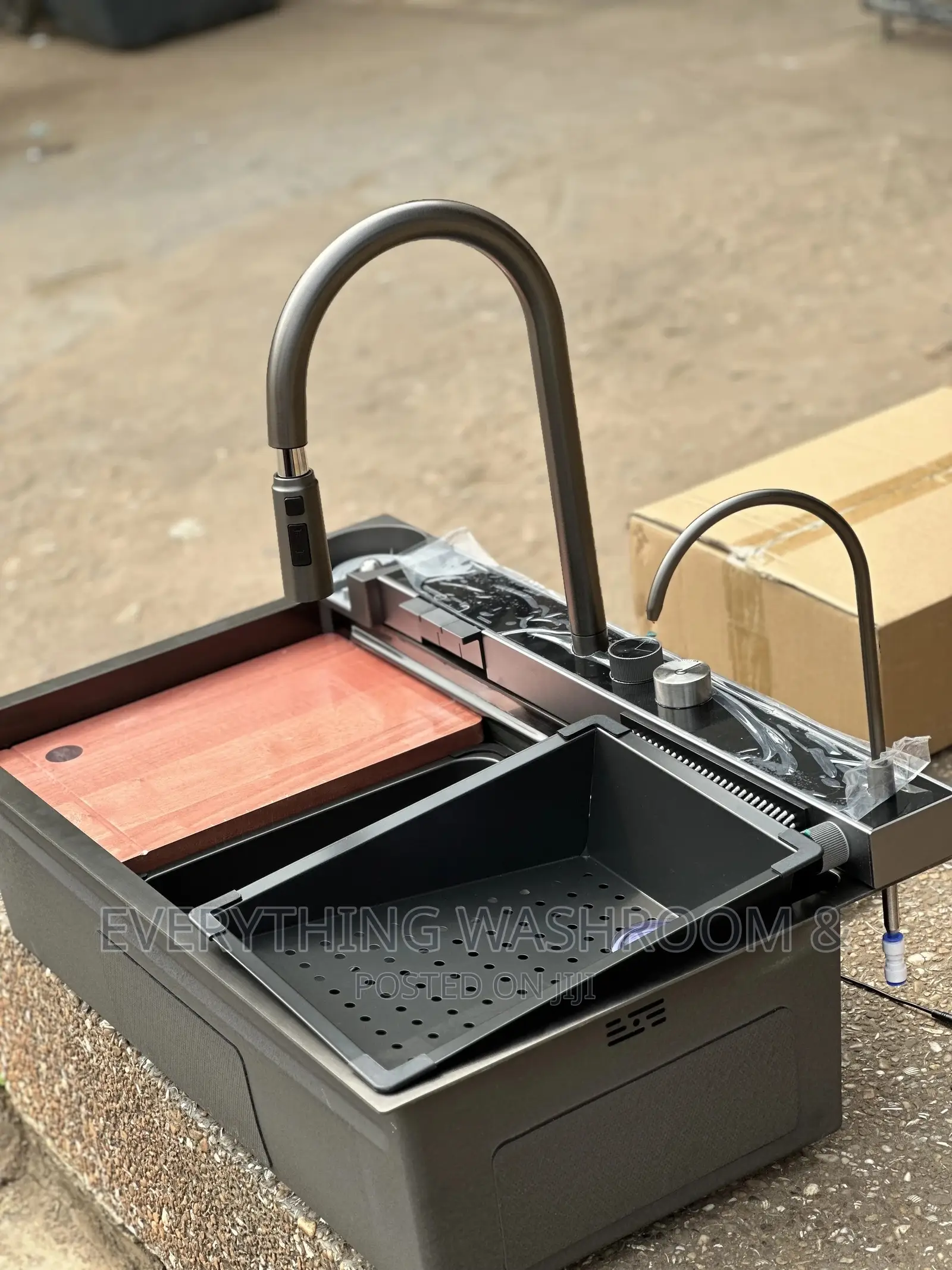 Antirust Waterfall Sink-Smart Kitchen Sink-Piano Controls-Cup Washer