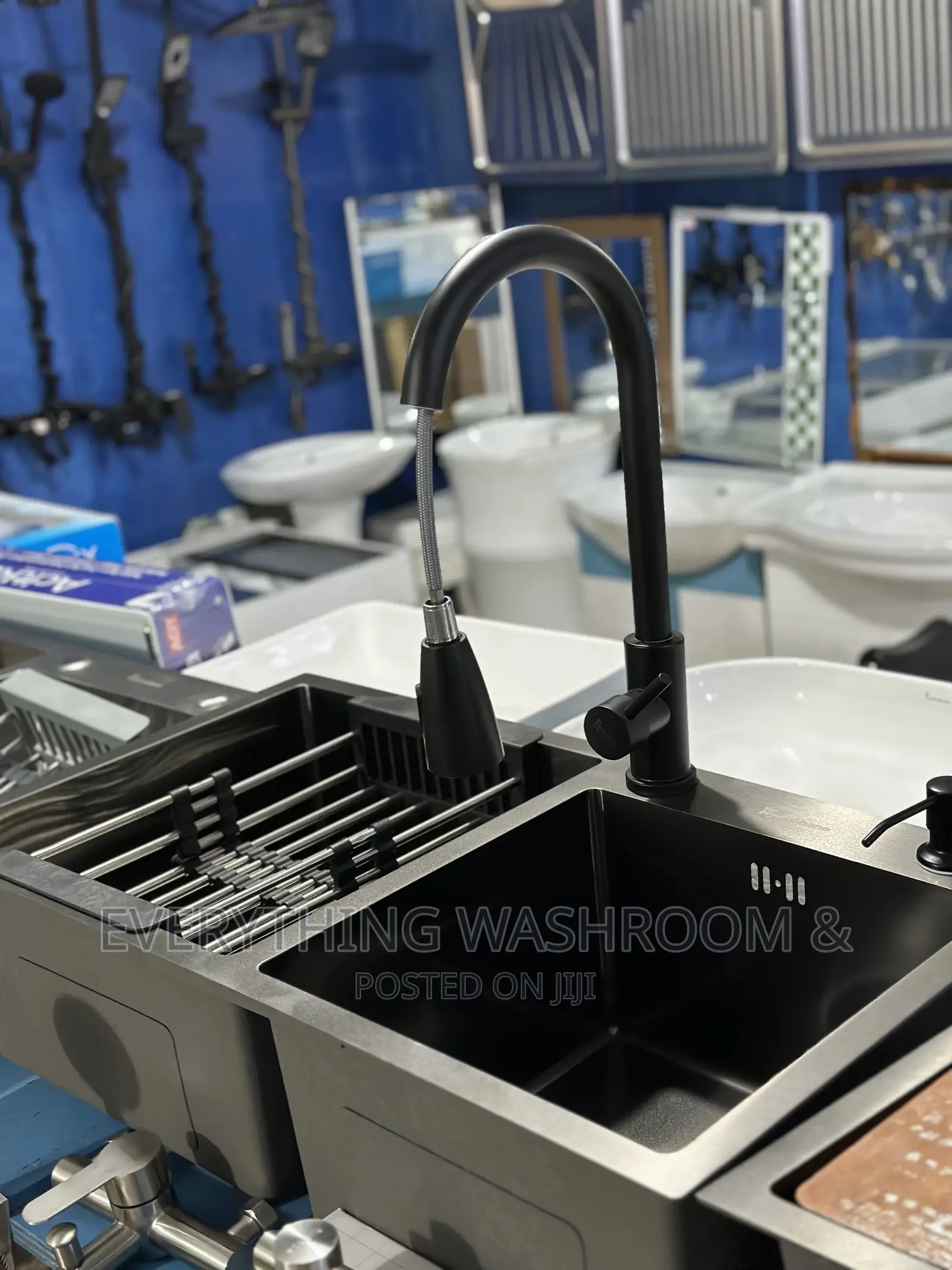 Black Cabinet Sink_black Sink With Pullout Tap Accessories