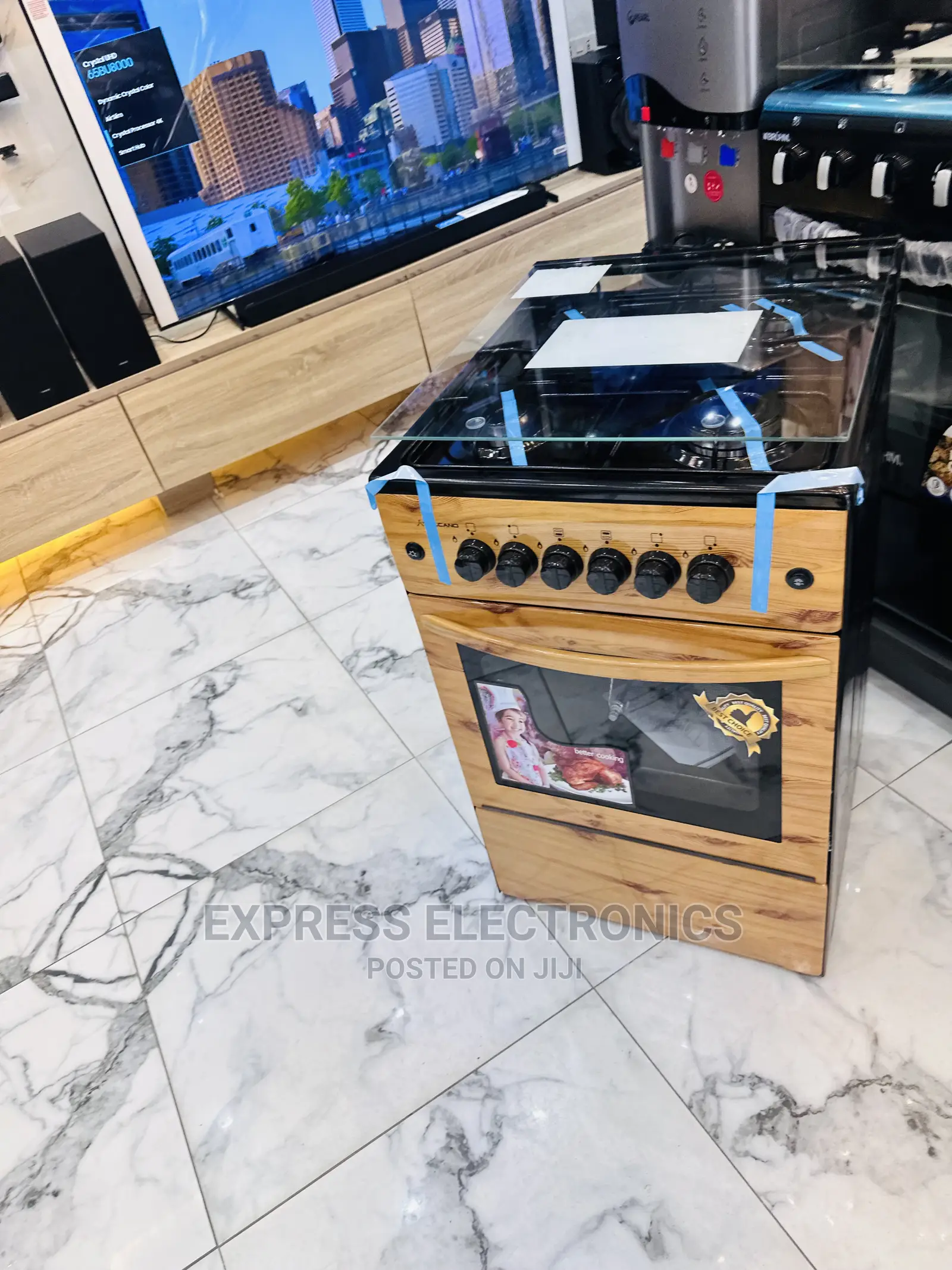 Adorable  New Gas Cooker Ignition 4burner Rotisserie 50/50
