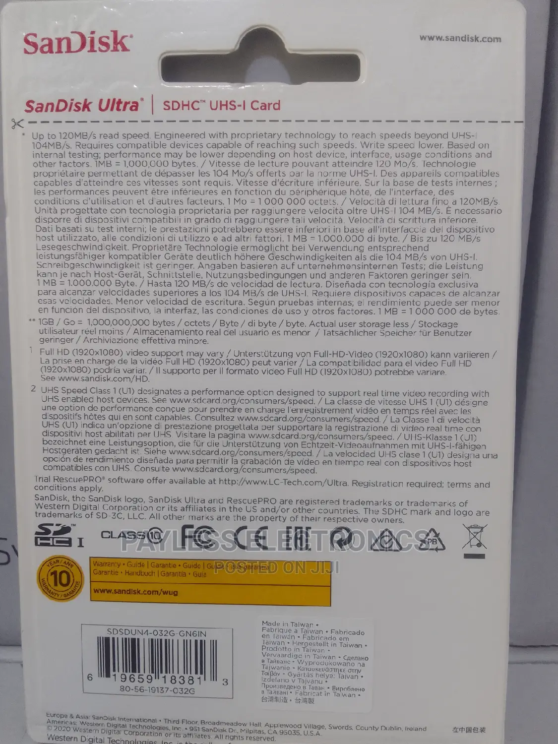 Sandisk Ultra Memory Card 32gb