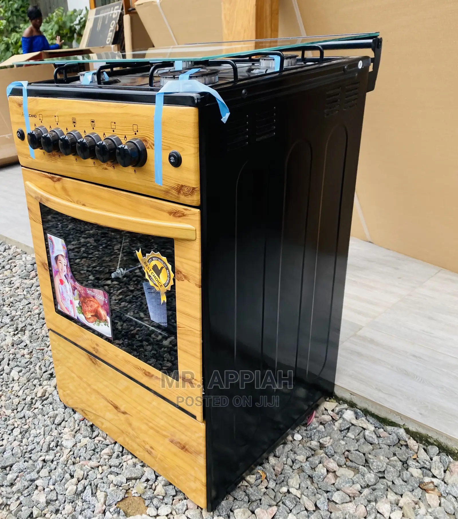 Grab Volcano Wooden Auto Rotisserie 4 Gas Cooker for Less 