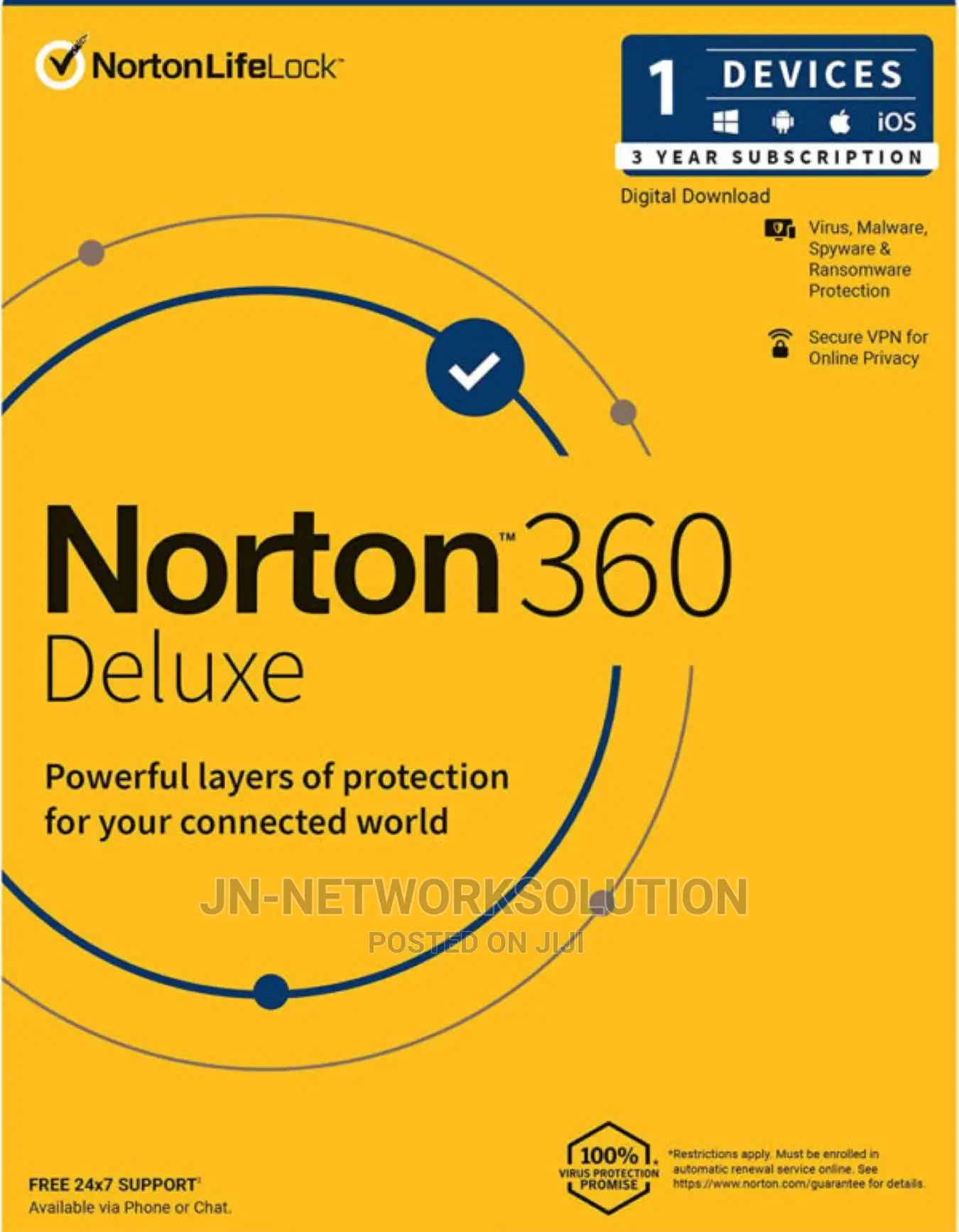 Norton 360 Deluxe 1 Device 3 Year Windows/Mac/Android/Ios
