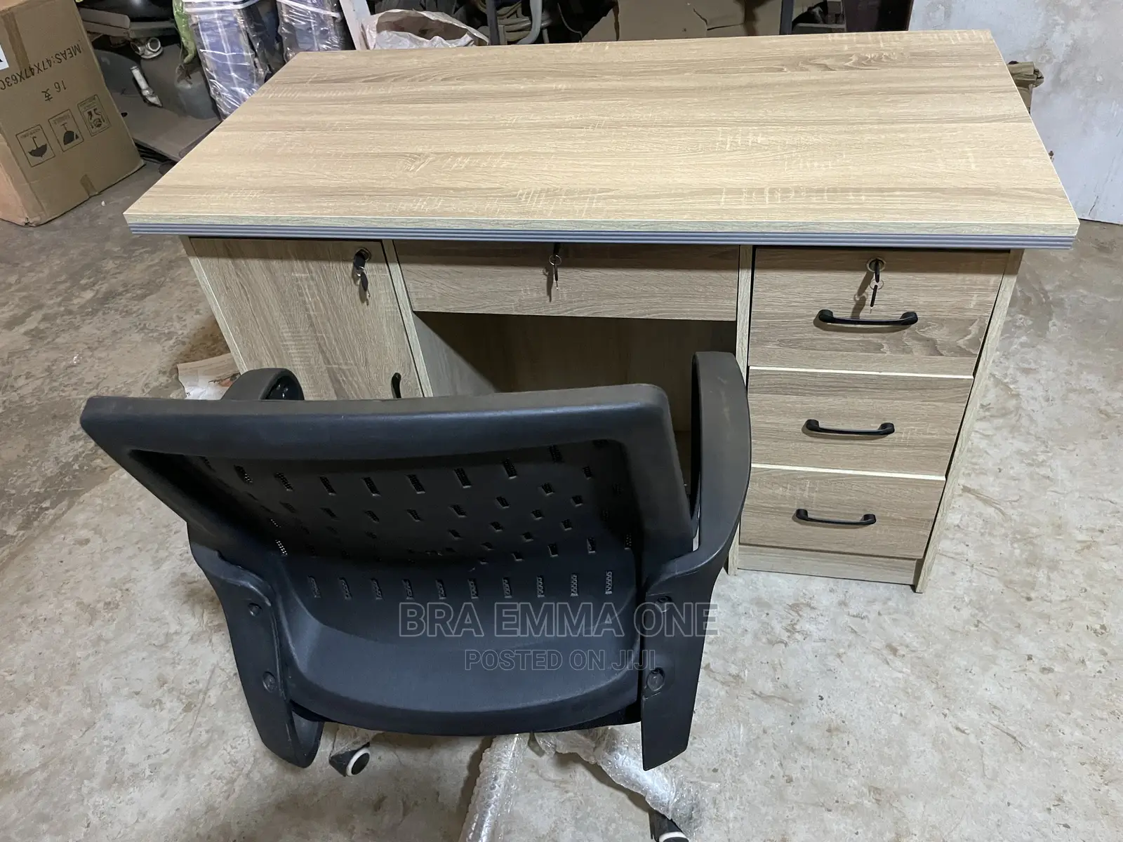 1.2m Table With Drawers and Chair