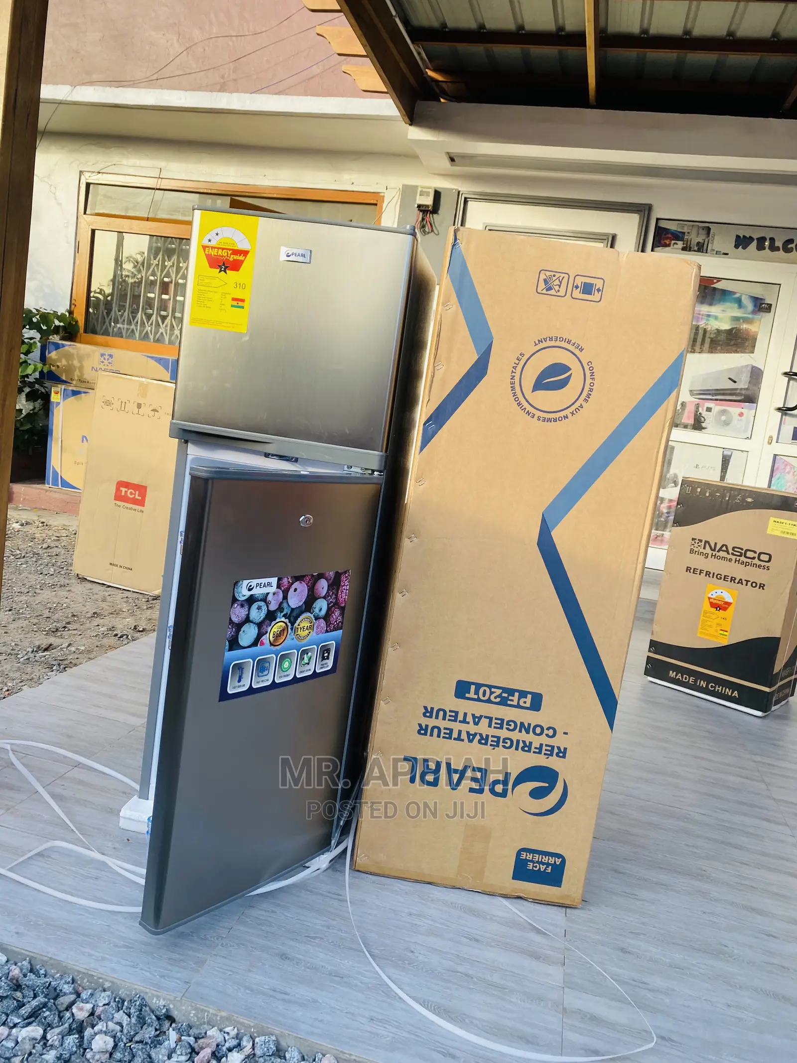 Nice Pearl 20T Double Door Refrigerator(Dark Gray) 