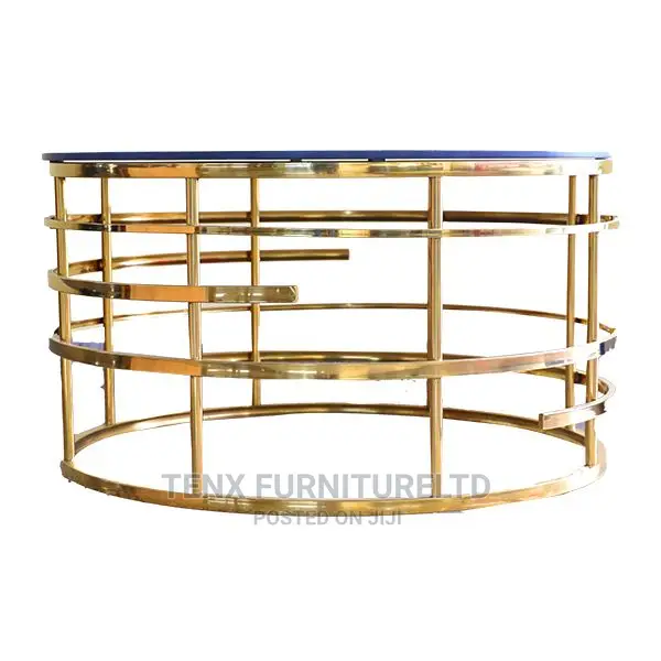 COFFEE TABLE (Stainless Steel Design Base )Stone Top