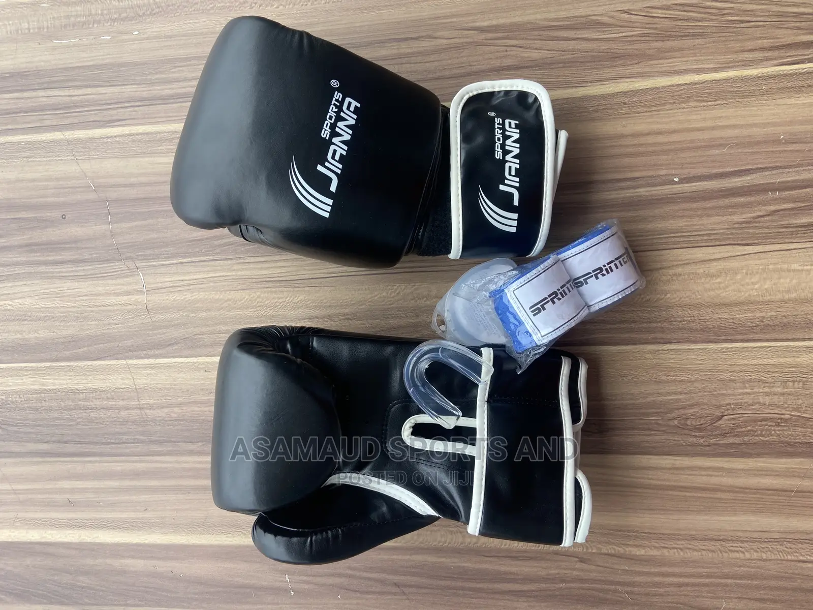 Original Set of Boxing Gloves, Bandage and Teeth Protective