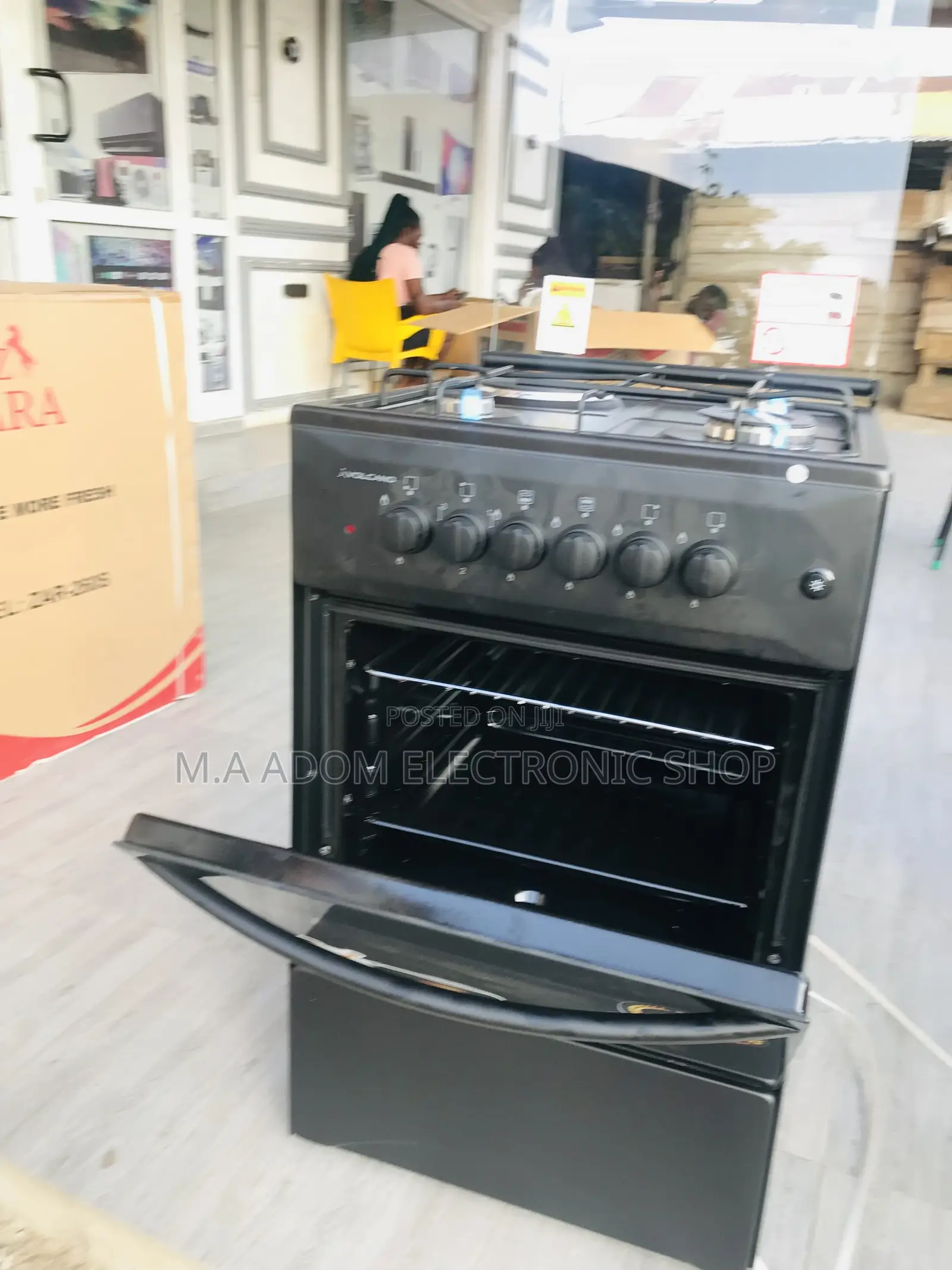 Discover Black Volcano Gas and Electric Cooker(3+1)