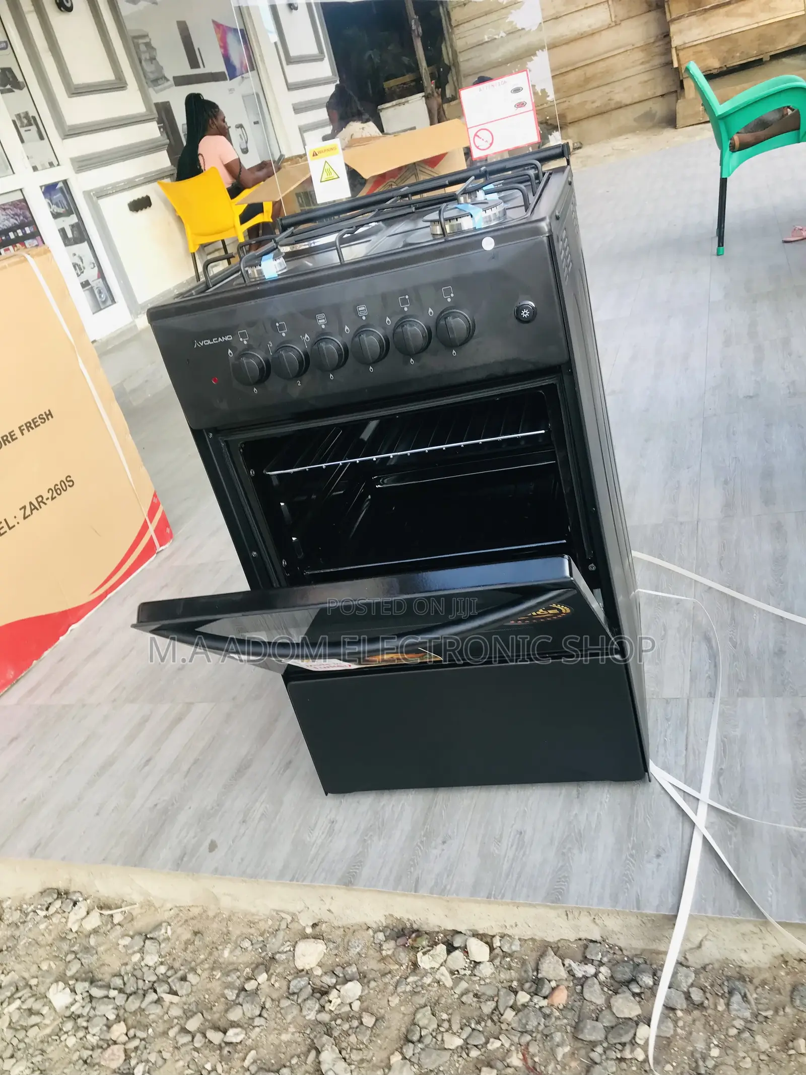 Secure New Black Volcano Gas and Electric Cooker(3+1)