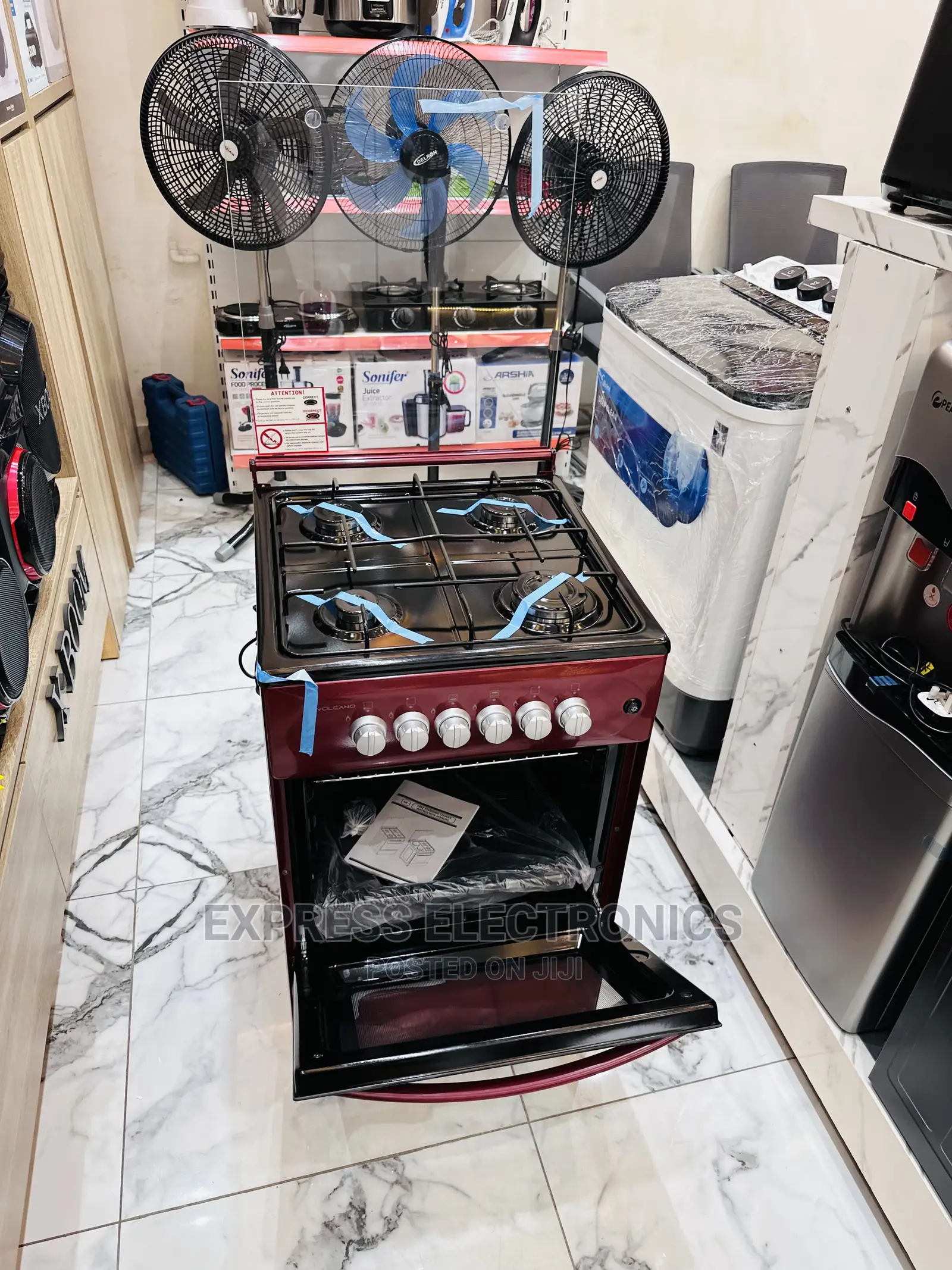 Red Color Stay Cool  With Gas Cooker 4burner Oven 50/50