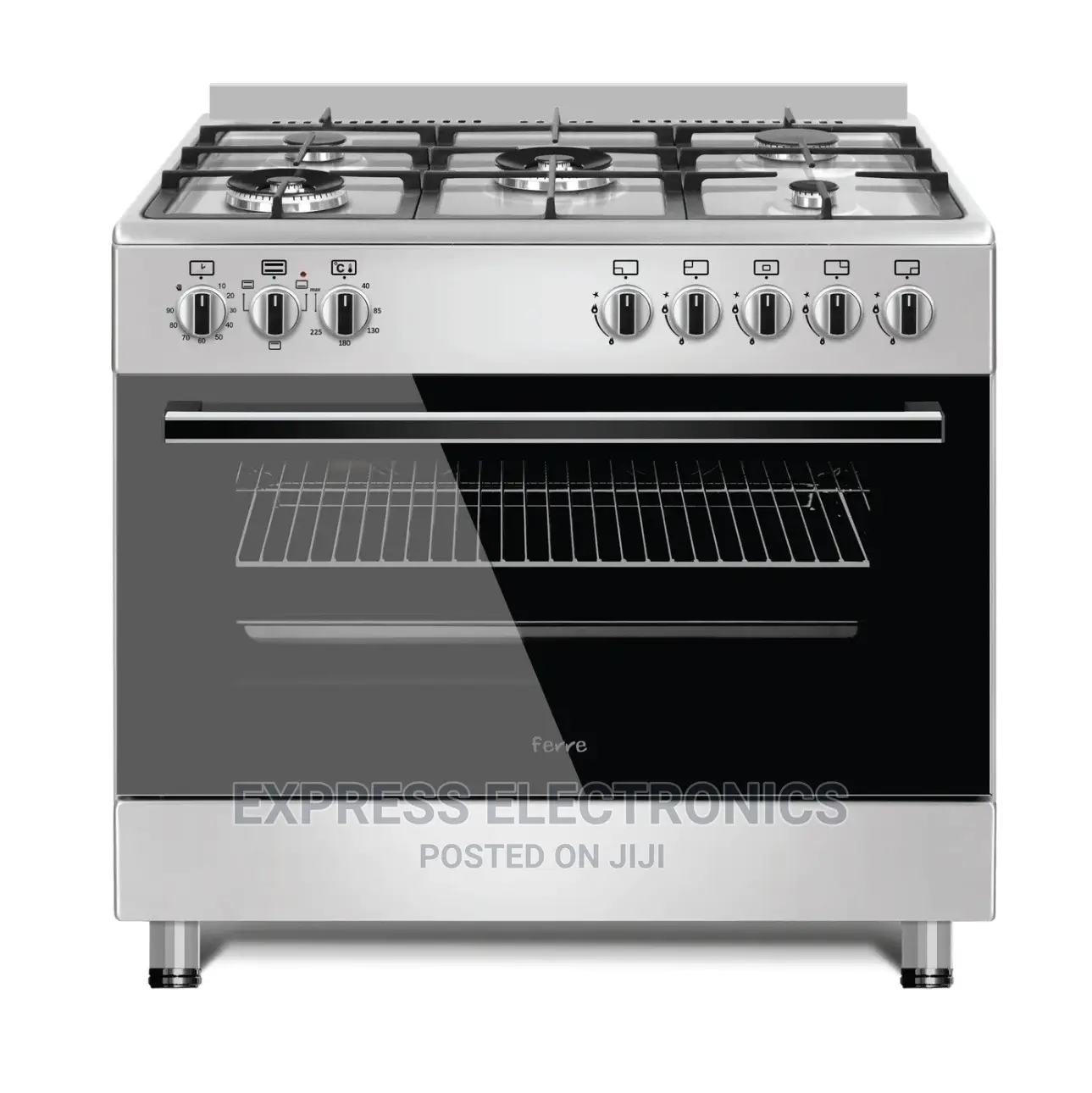 Inox Black Gas Cooker Rotisserie 5burner Stove 60/90