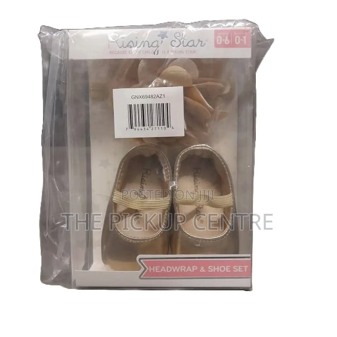 Rising Star Baby Girls Headwrap and Shoe Set 0-6 Month