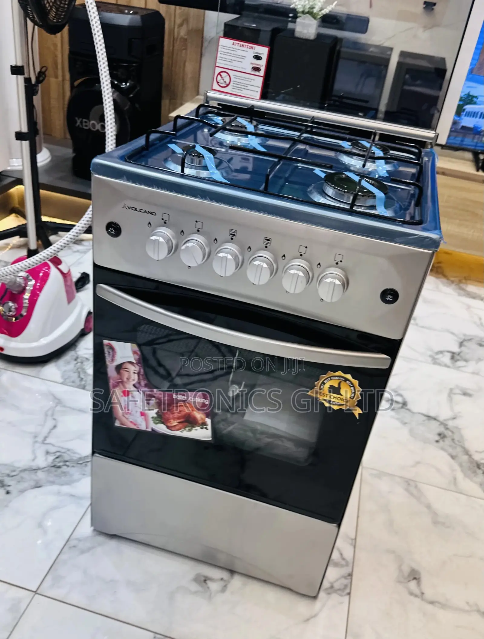 Inox Gray 4 Gas Oven With Grill 50x50 Sliver Cooker