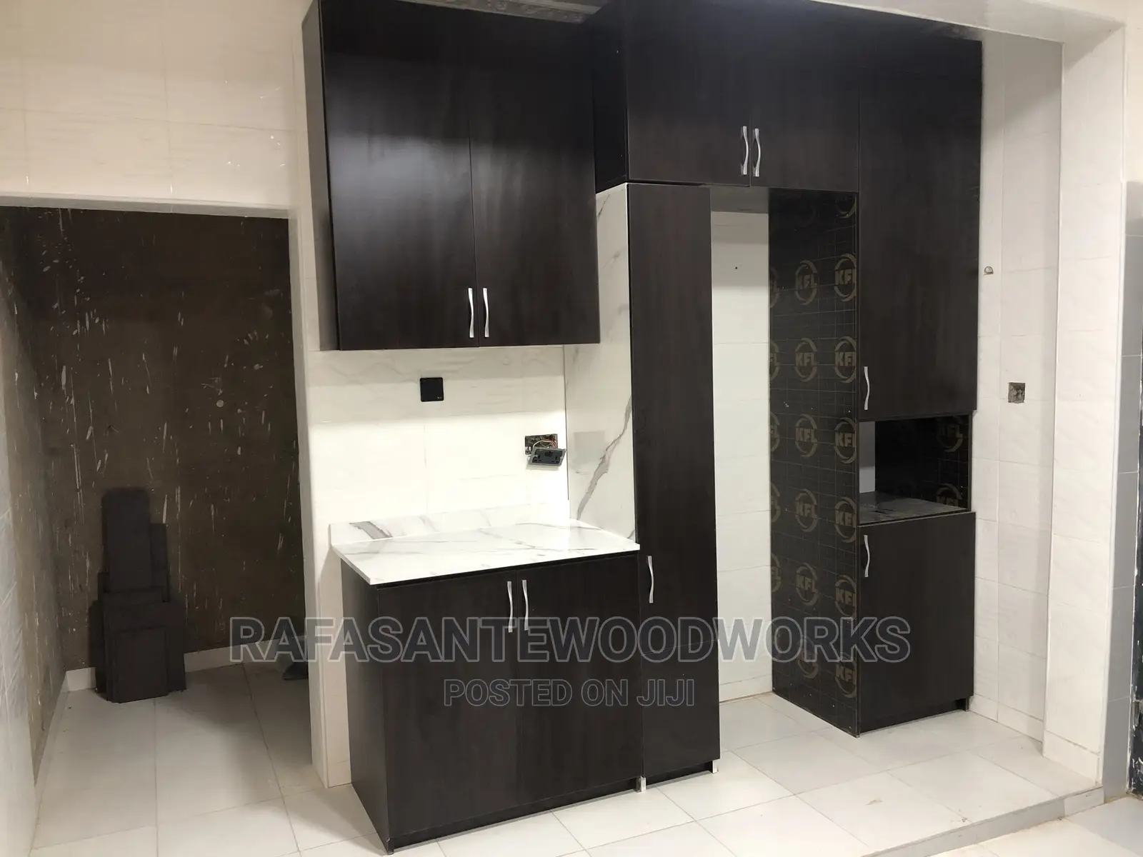 RAF Kitchen Cabinet With MDF or Laminated Dark Coffee Color