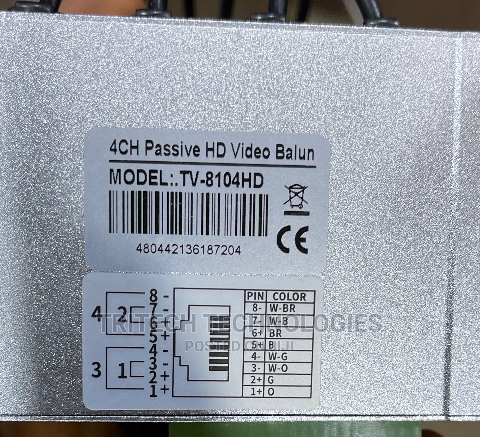4channels Passive Video Balun Adapter Transmitter BNC To UTP