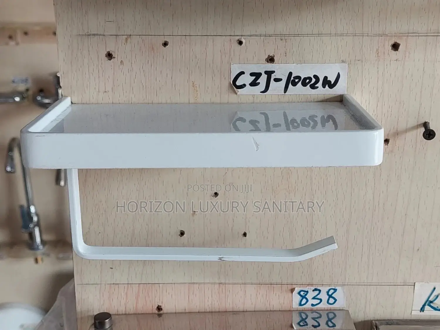 Modern White Tiolet Roll Holder With Phone Shelf