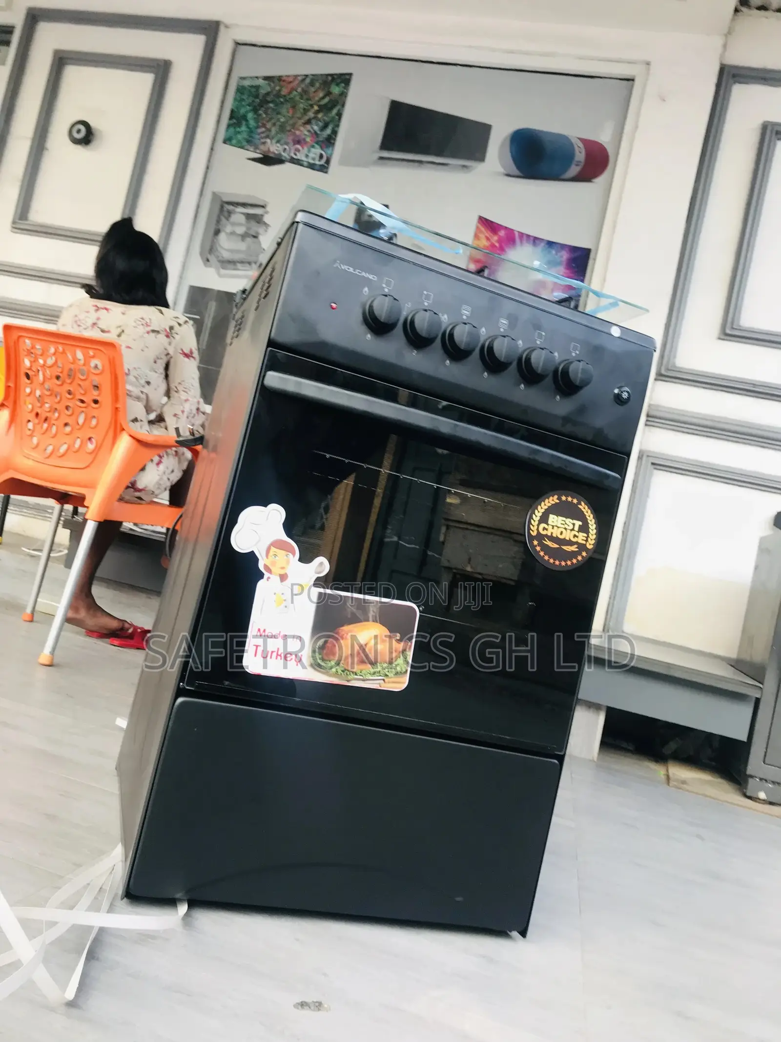 Volcano Auto Ignition 3 Gas 1 Electric Black 50x50 Oven Gril