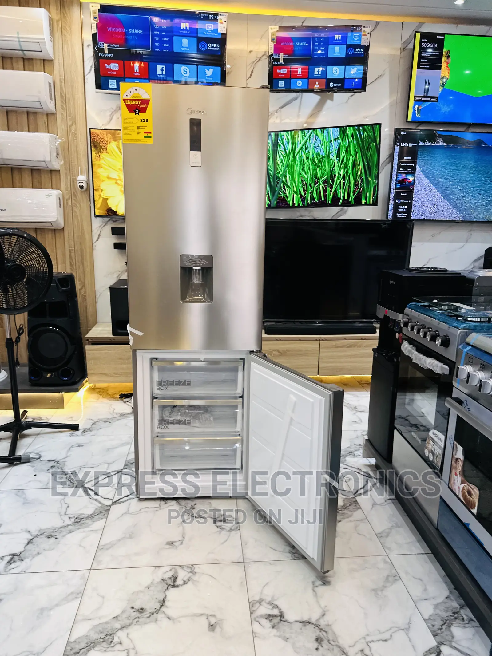 No1 Best Midea Double Door Fridge Bottom Freezer 309L