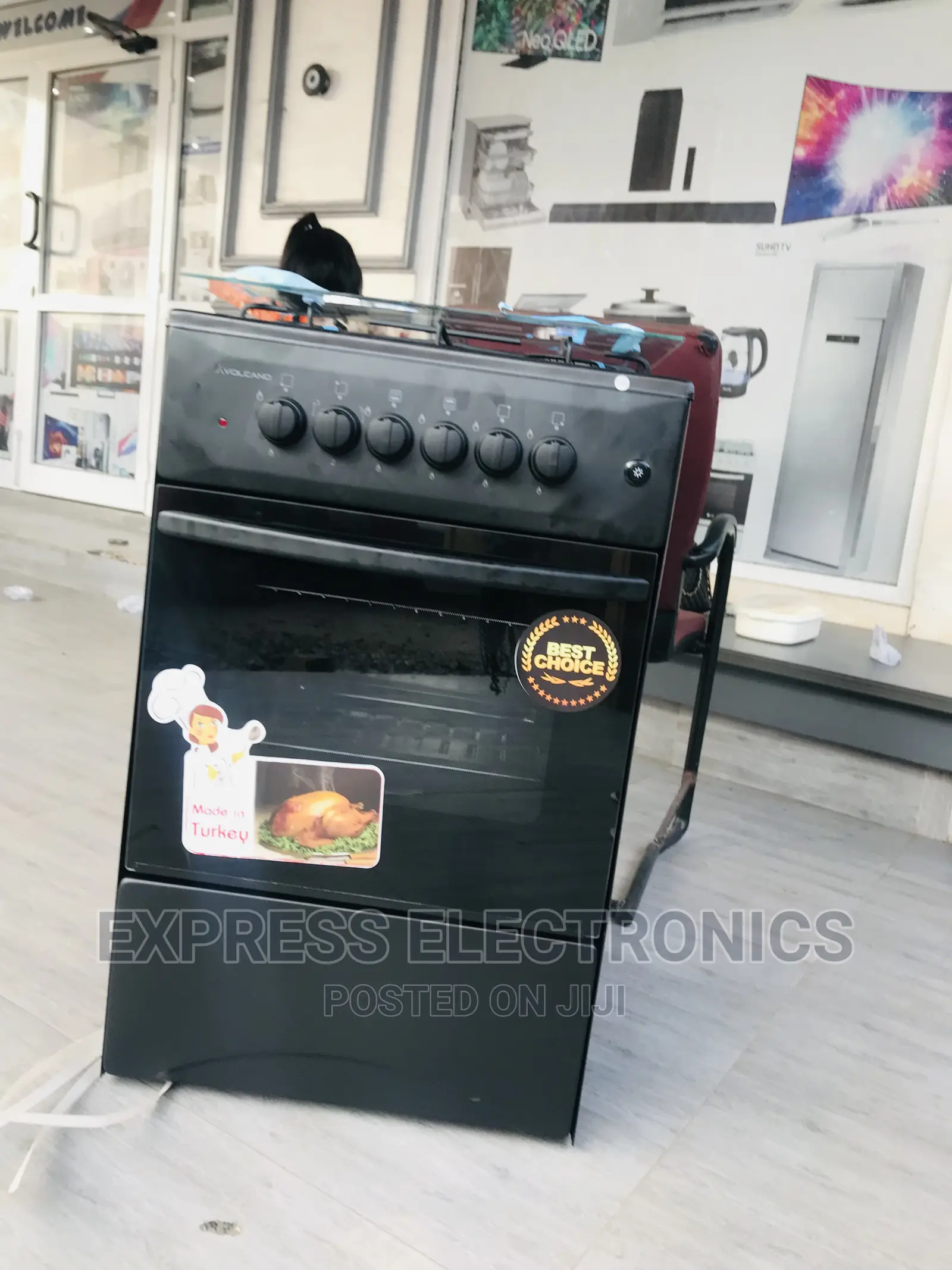 Black Best 3+1 Stove Cooker Oven With Knobs Black