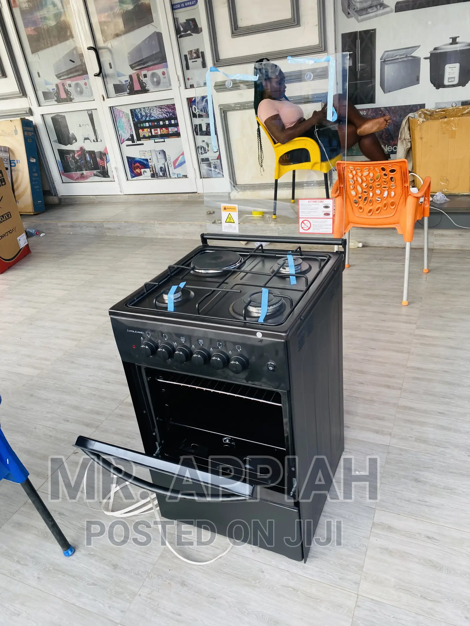 Effective and Reliable 3gas Burner + 1electric Cooker,Black