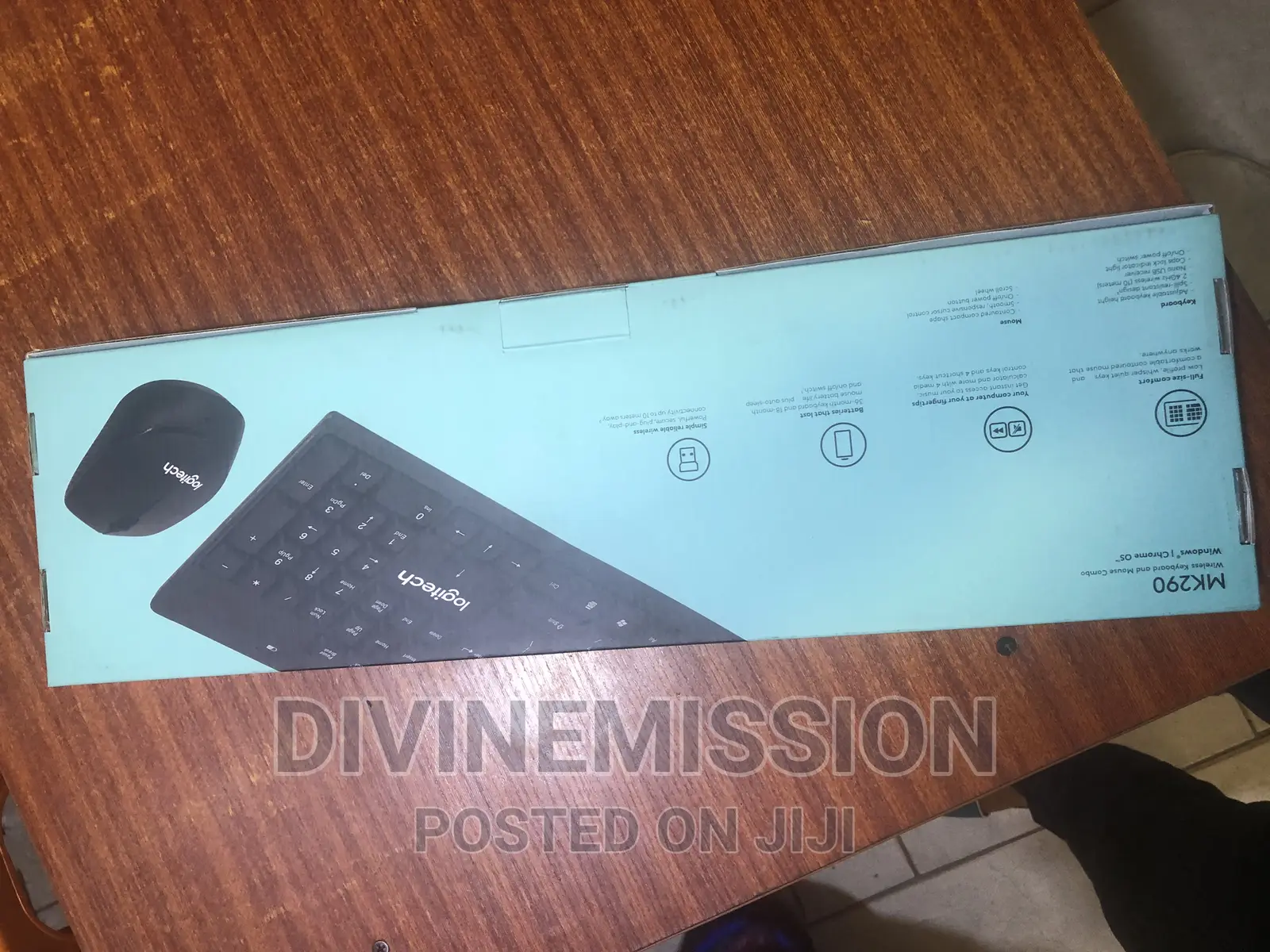 Logitech 290,Wireless Long Keyboard and Mouse