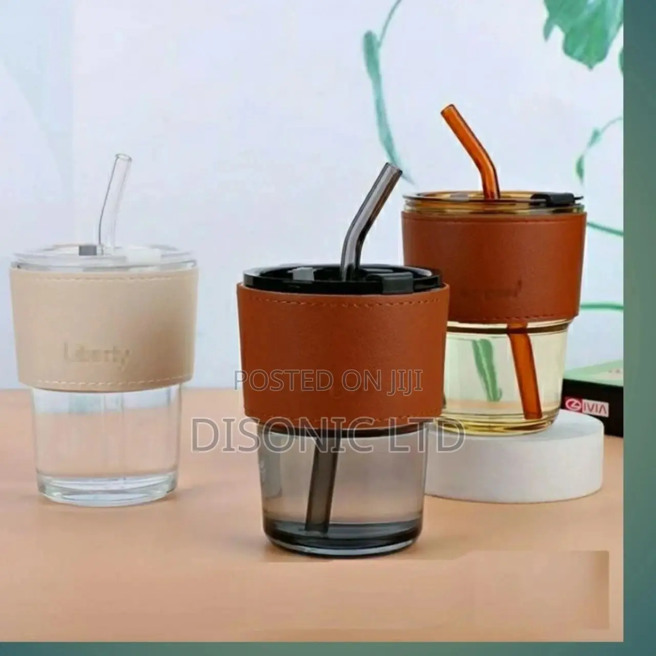 Glass Mug With Straw For Tea And Smoothie