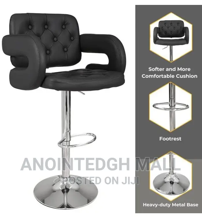 Height Adjustable Bar/Pub Chair - Black