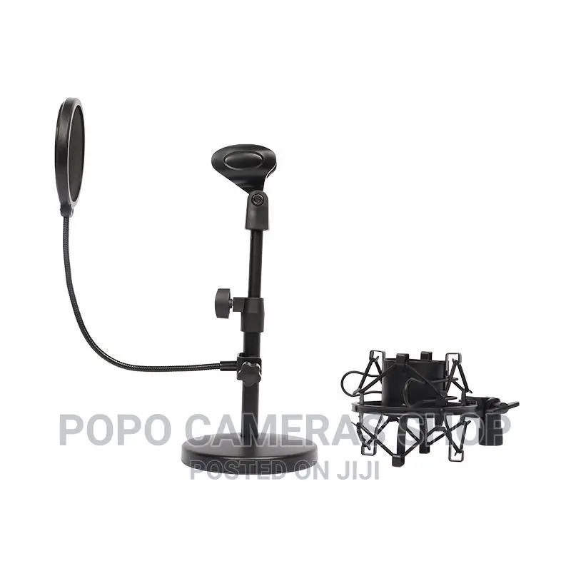 Dual Purpose Desktop Microphone Stand With Noise Filter
