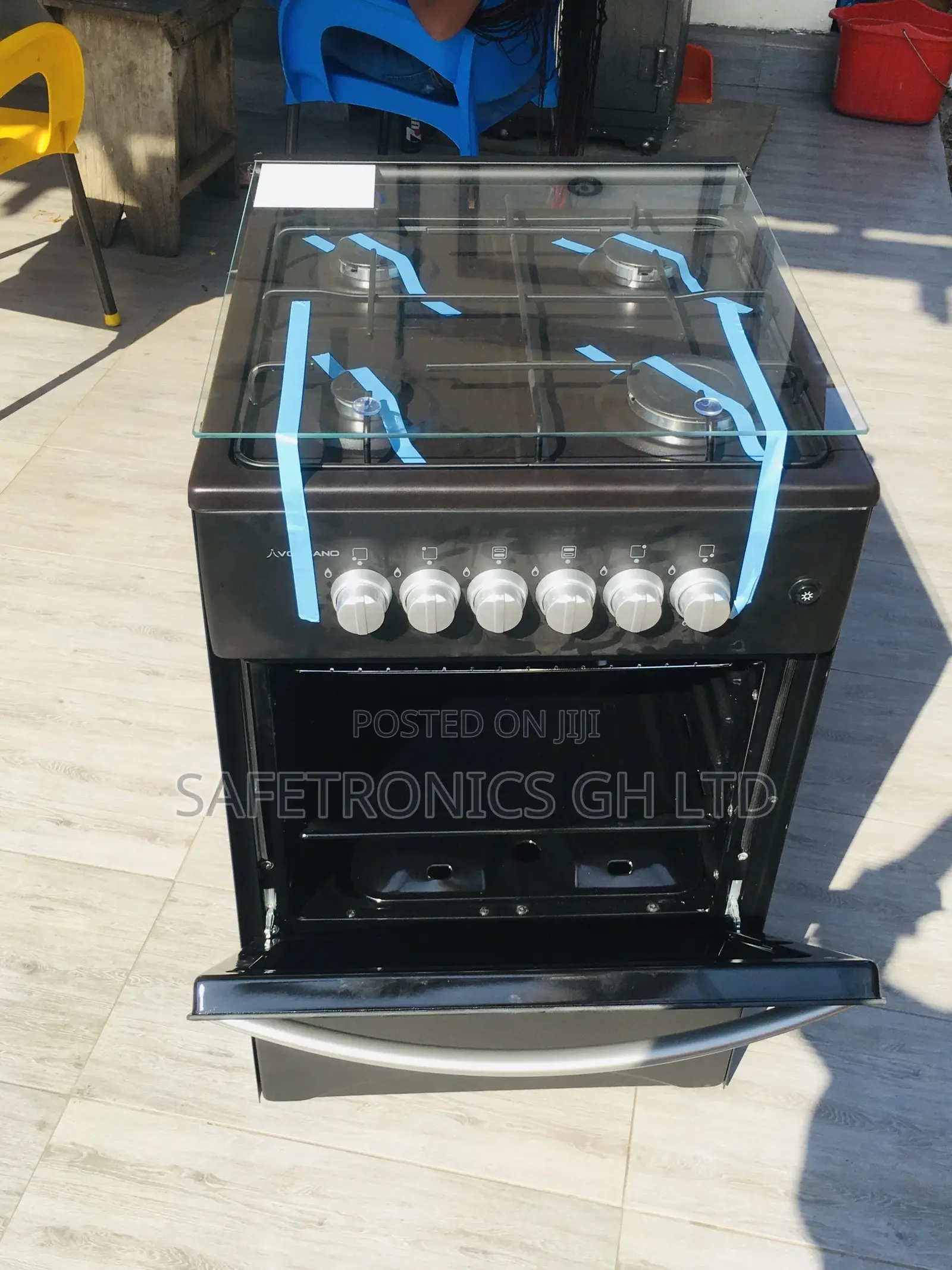 Newly Stocked Volcano Black 4 Gas Oven With Grill 50x50