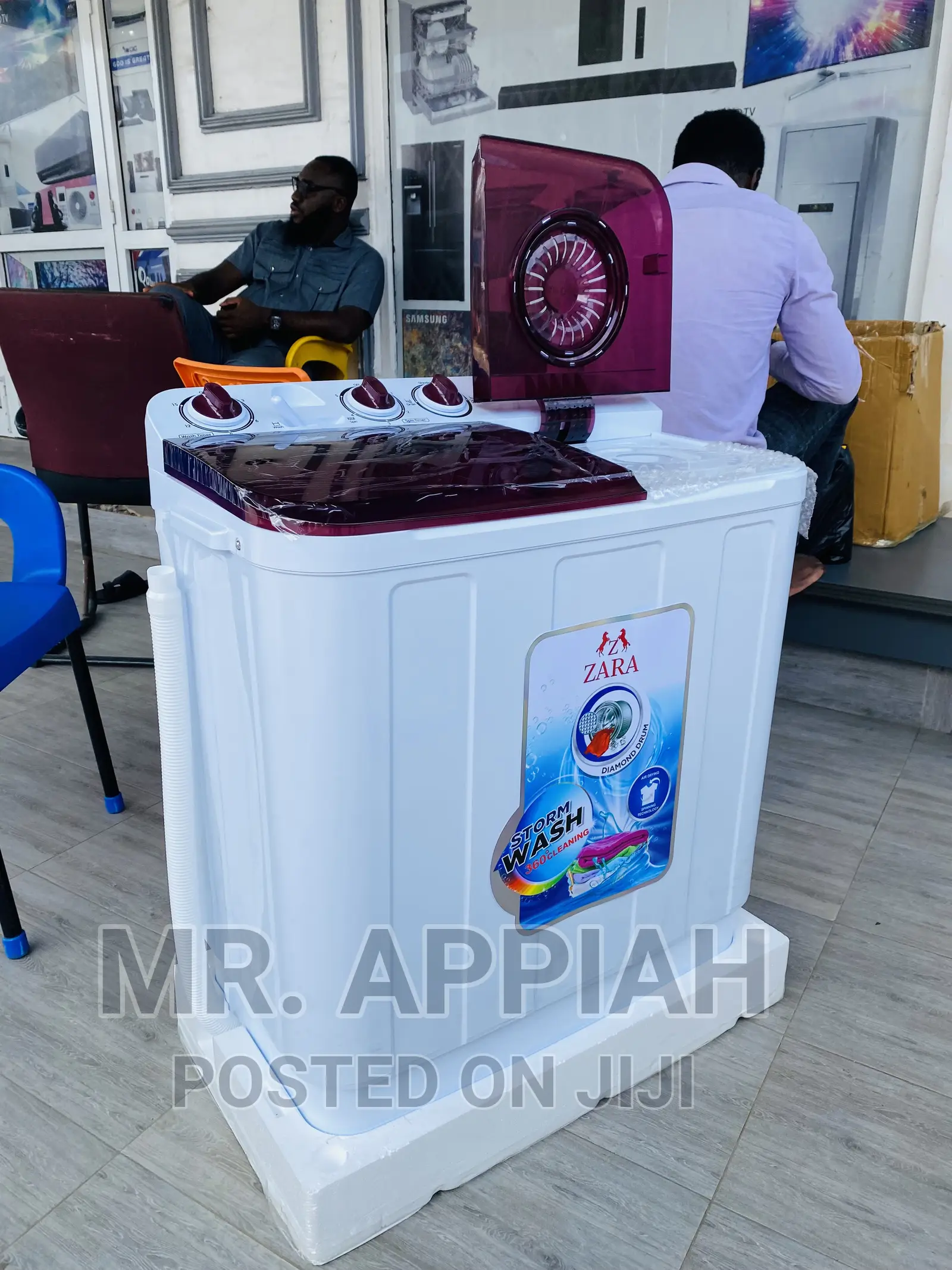 7kg Top Load Washing Machine(White/Red) 