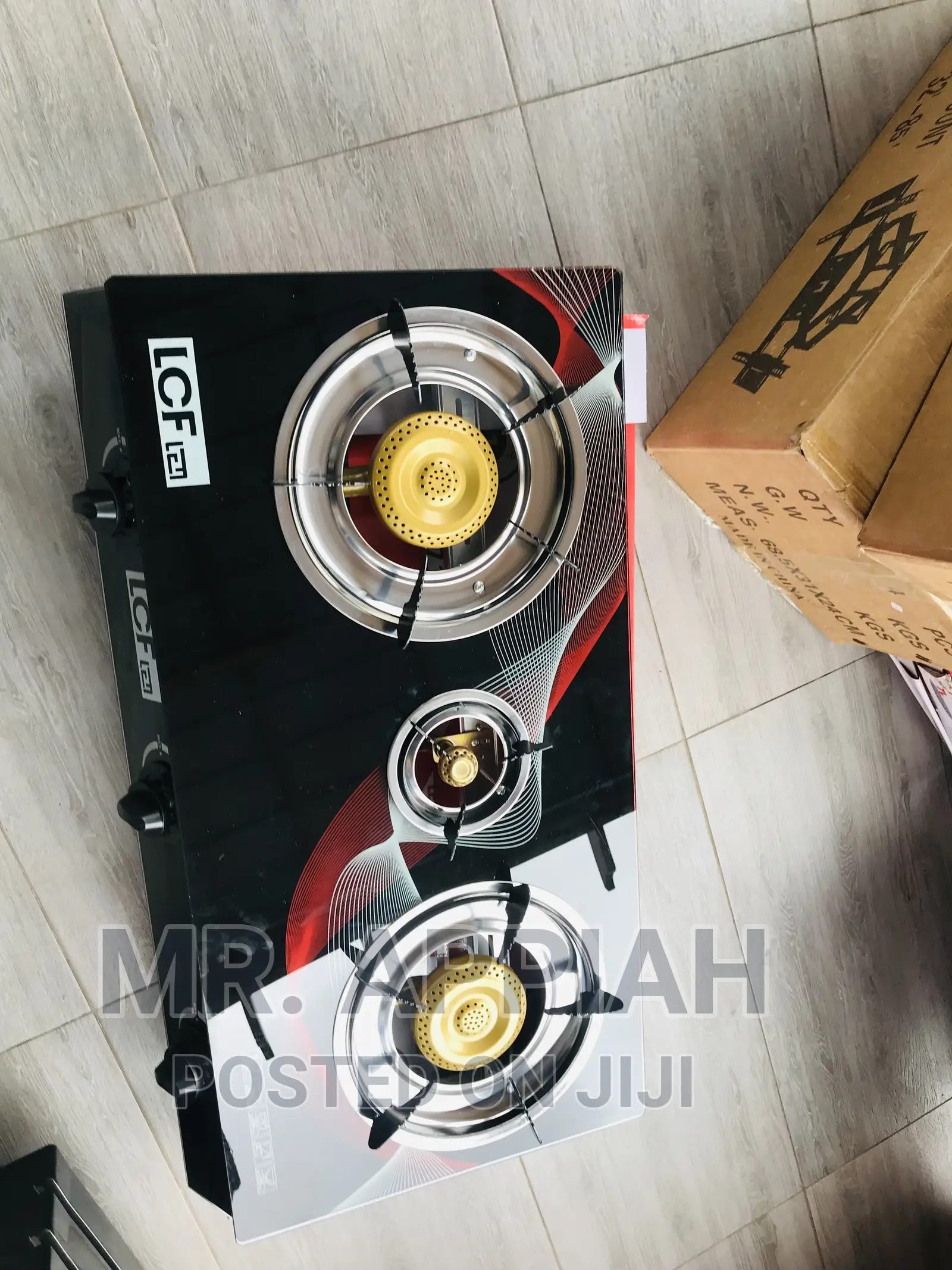 High Quality LCF 3 Gas Burner(Glass)Black