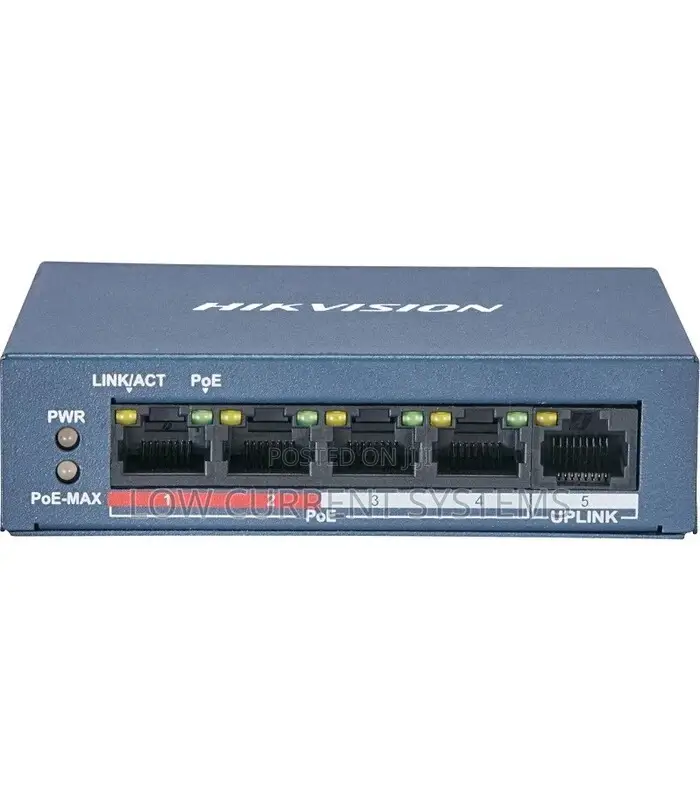 Hikvision Poe Switch 4 Port Fast Ethernet Unmanaged 1 Uplink