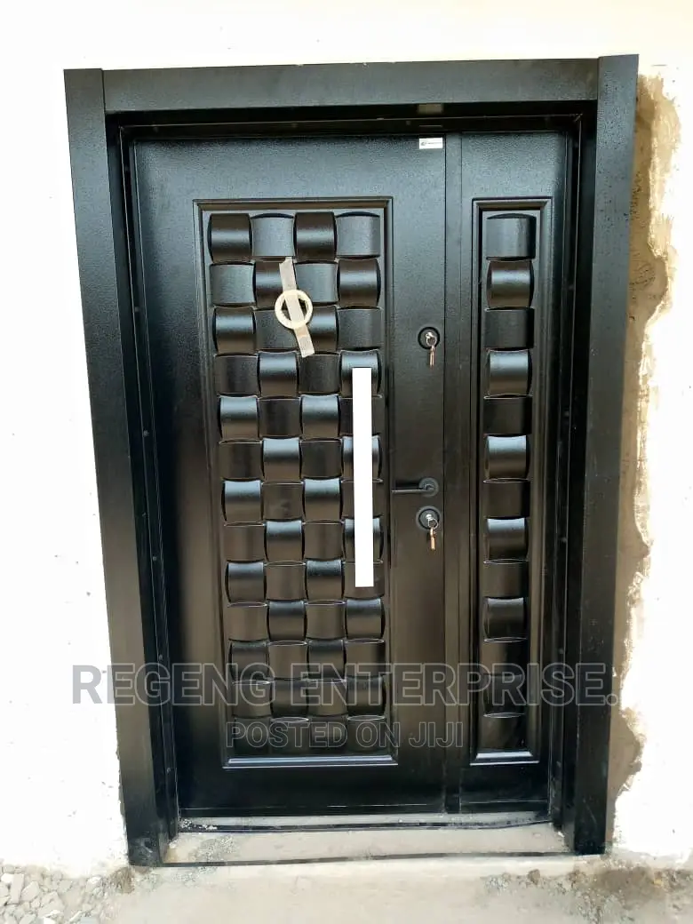 Black Full Metal Security Door With Accessories