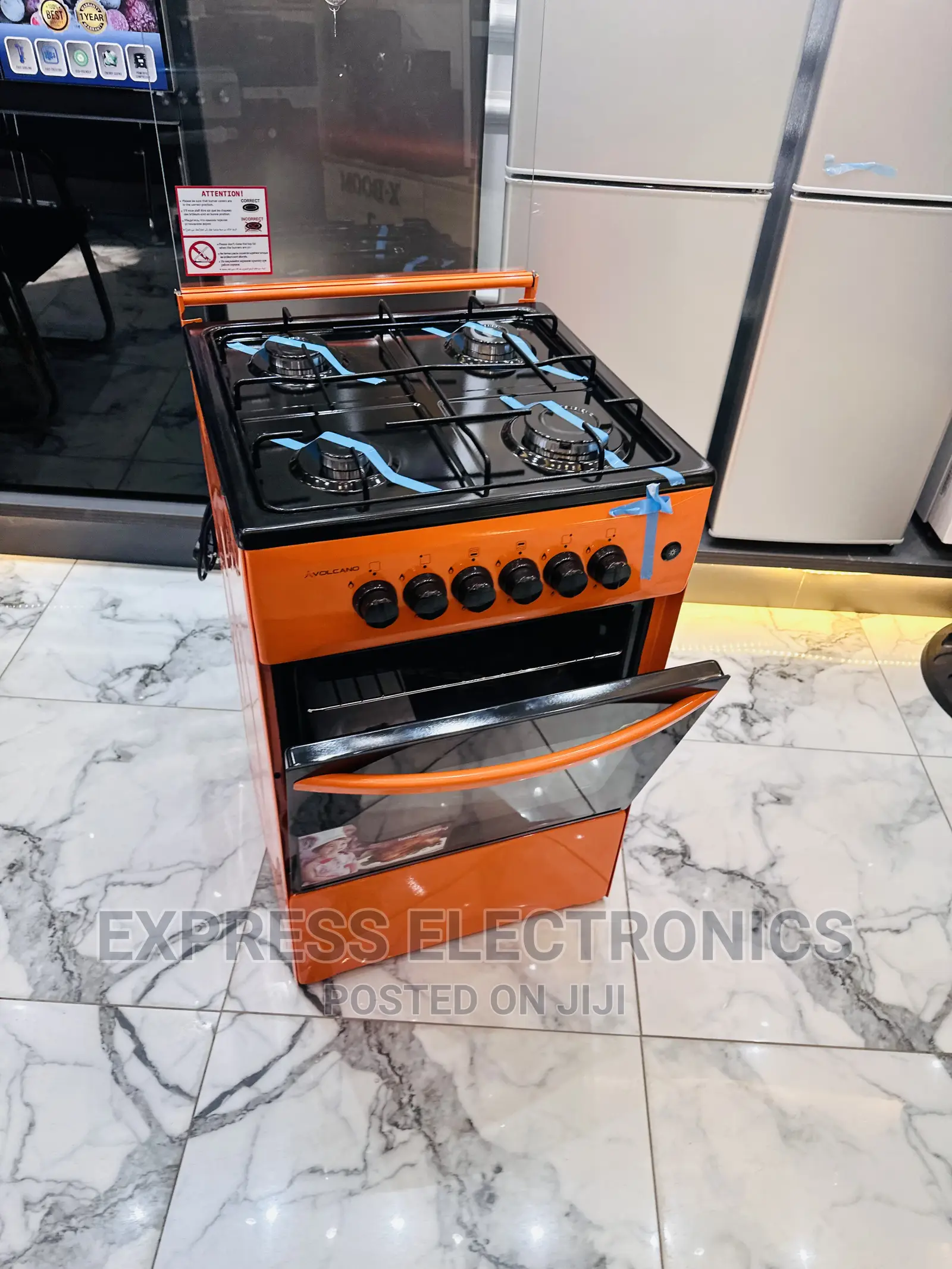 Best Buy for Less Orange 4burner Gas Cooker 50/50 Oven