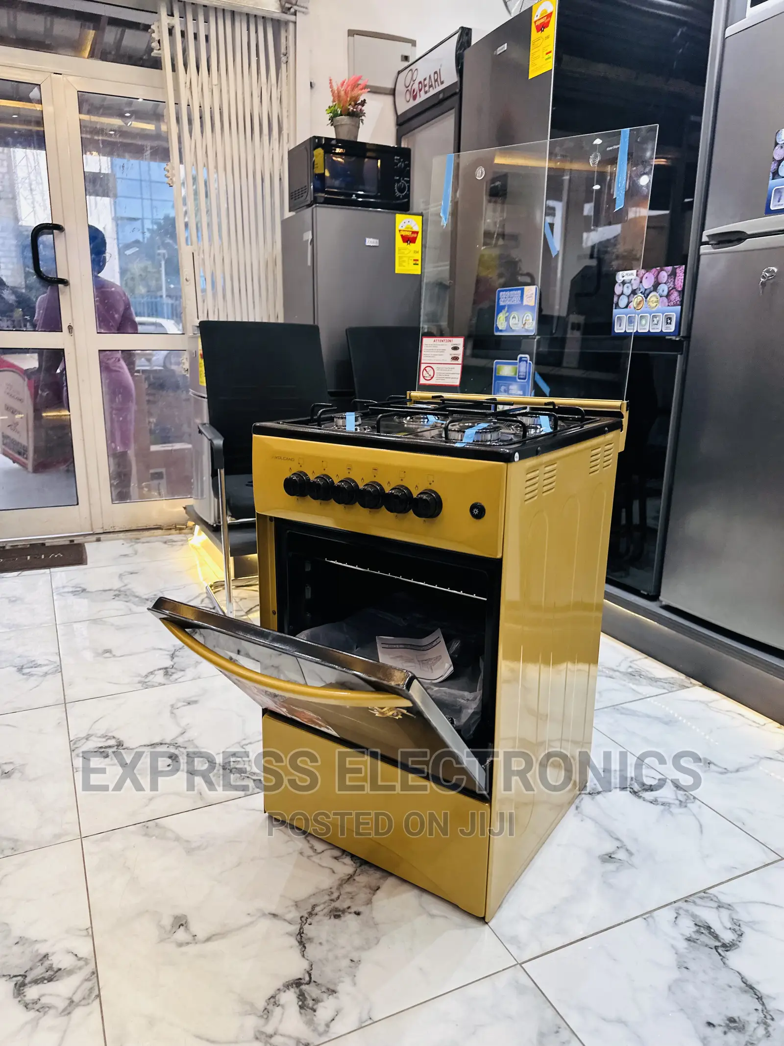 Golden Color Gas Cooker Oven 4burner Stove 50/50 Volcano