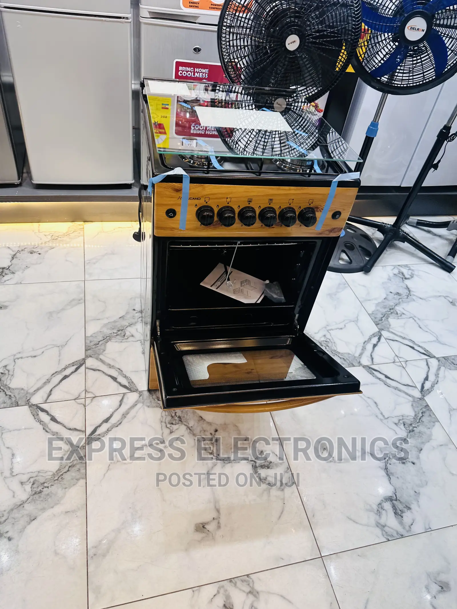 Light Wooden Gas Cooker Ignition 4burner Oven Grill 50/50