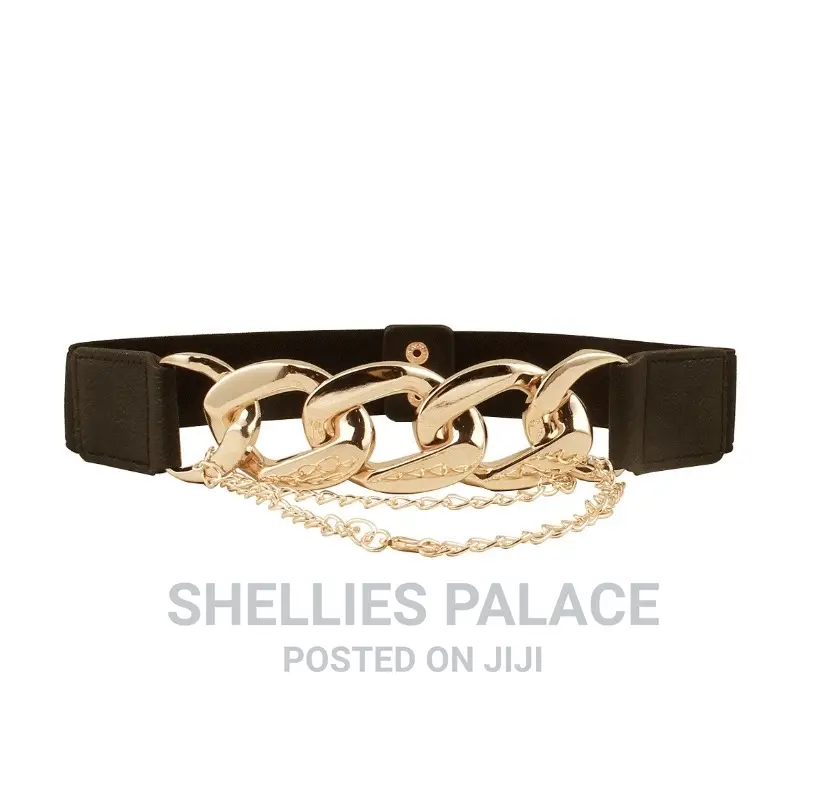 Ladies European and American Metal Chain Multi Buckle Belt