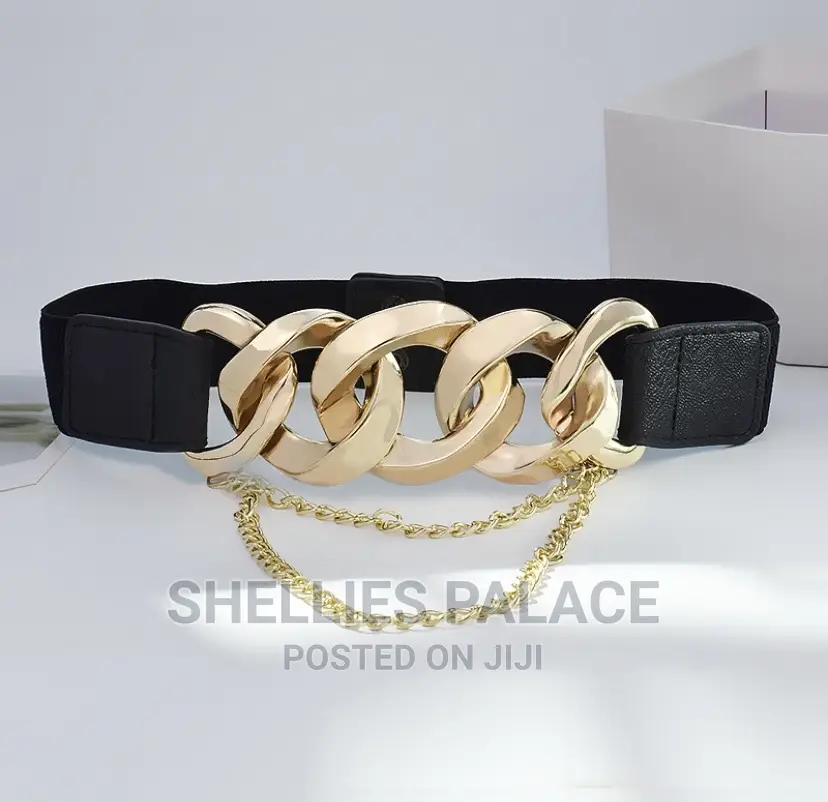 Ladies European and American Metal Chain Multi Buckle Belt