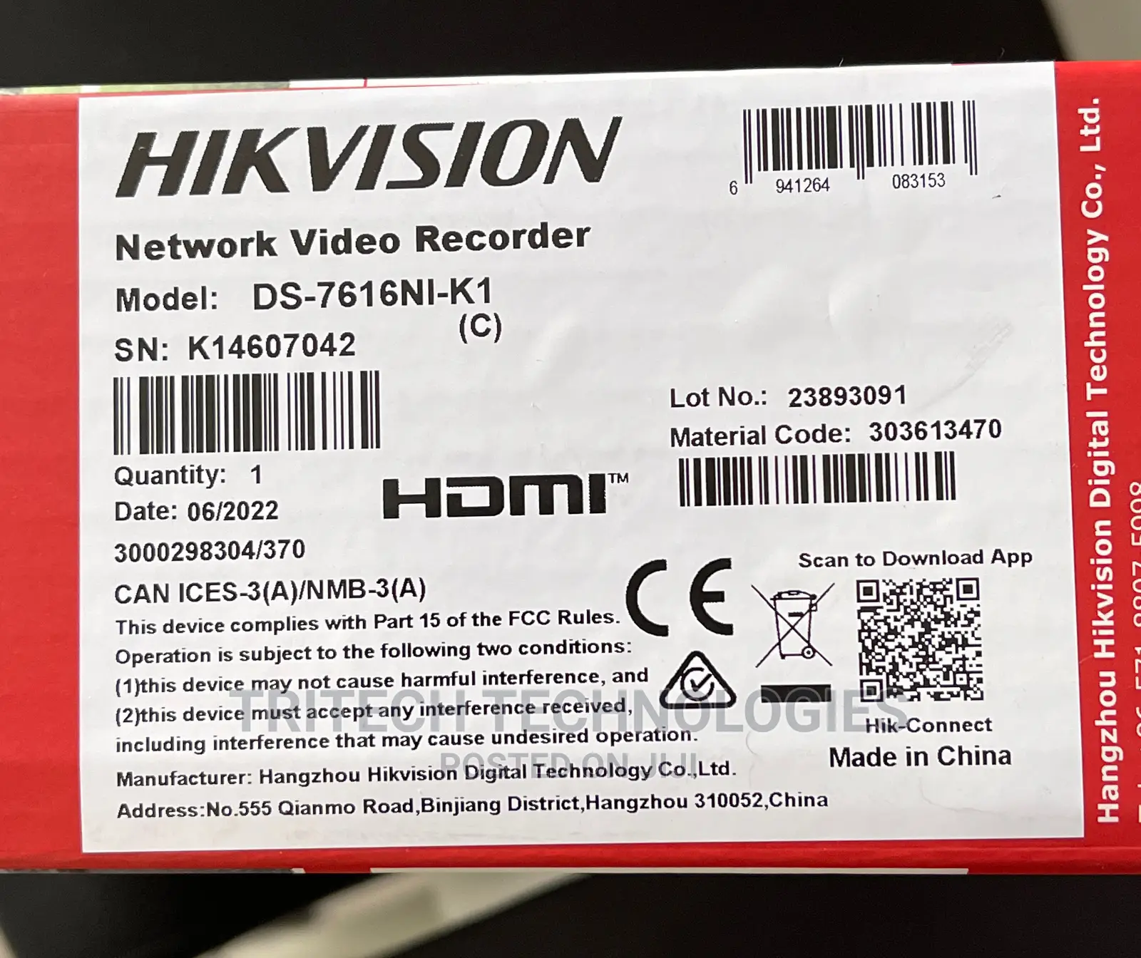 Hikvision 16ch NVR None Poe