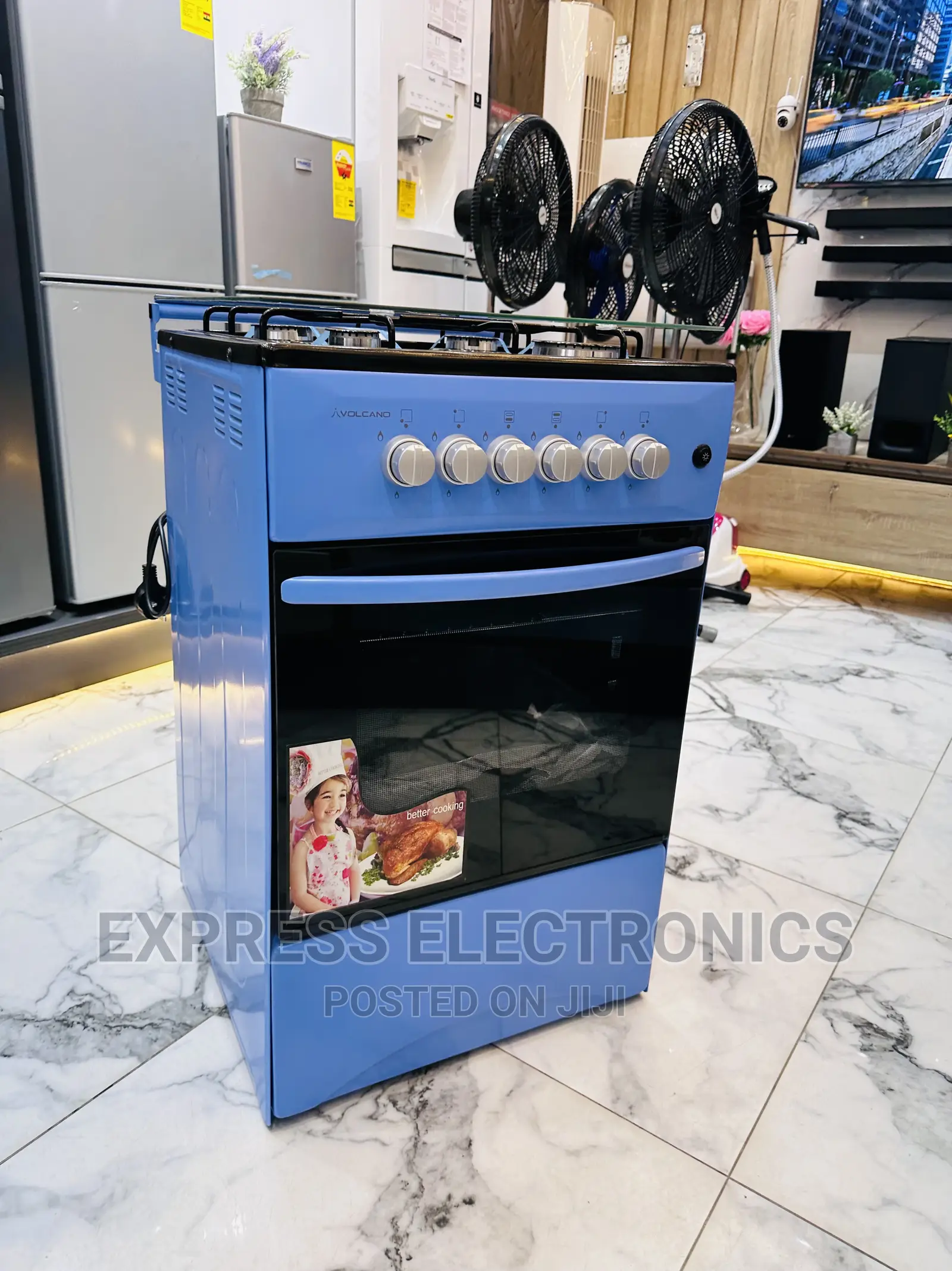 Stainless Steel Blue Gas Cooker Oven 4burner 50/50