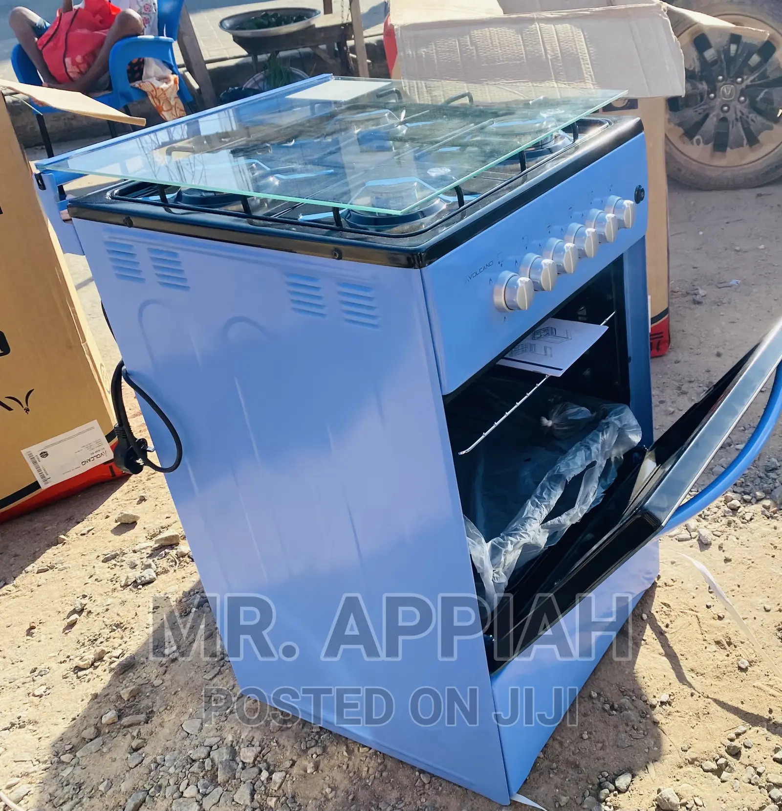 Free Standing Volcano 4 Gas Burner With Oven(Blue)50x50 