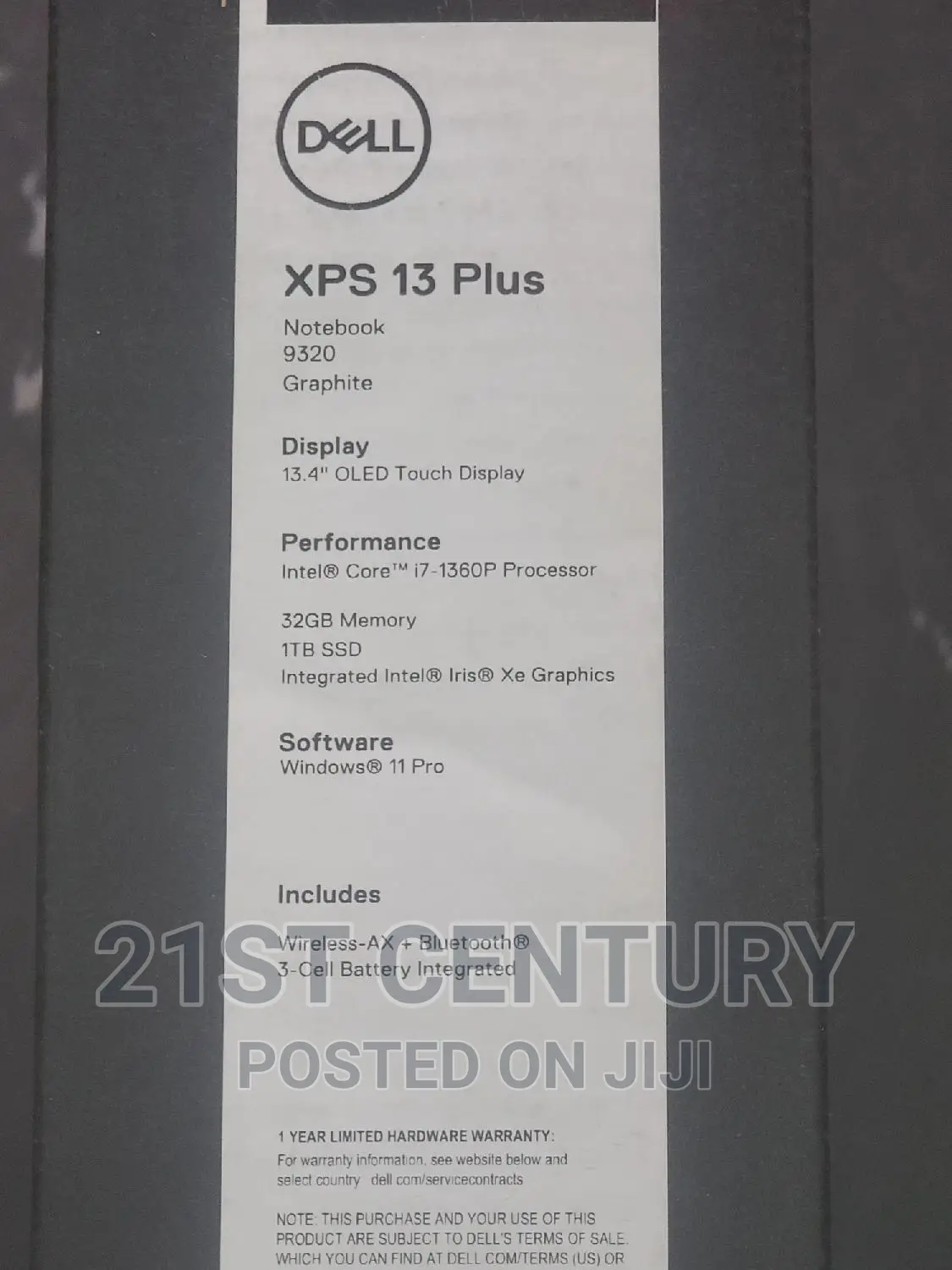 New Laptop Dell XPS 13 32GB Intel Core i7 SSD 1T