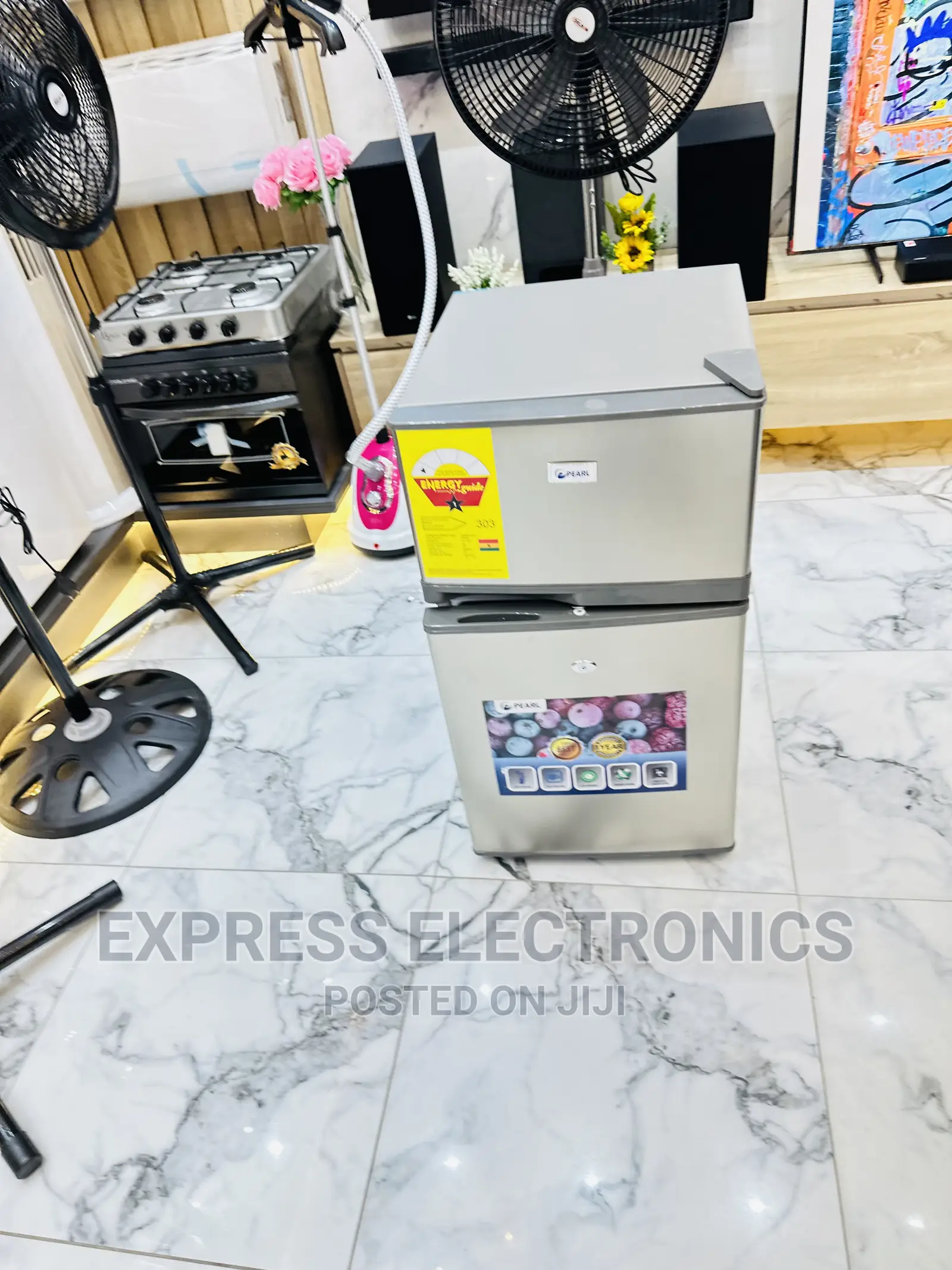 Double Door Table Top Fridge Pearl Dark Grey Top Freezer