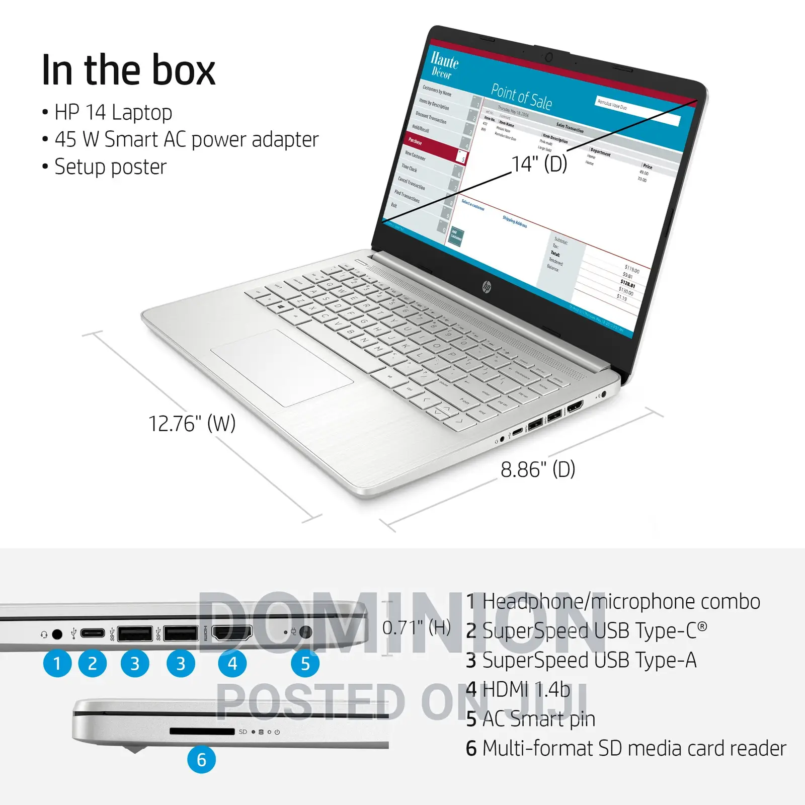 New Laptop HP Pavilion 14 8GB Intel Core I5 SSD 256GB