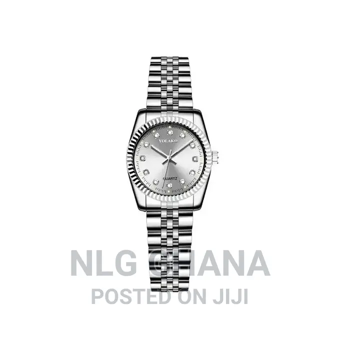 YOLAKO Diamond Face Steel Band Calendar Quarte Watch NLG 044