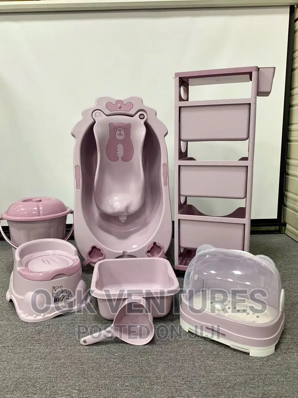 Baby Bath With Stand and Bottle Rack