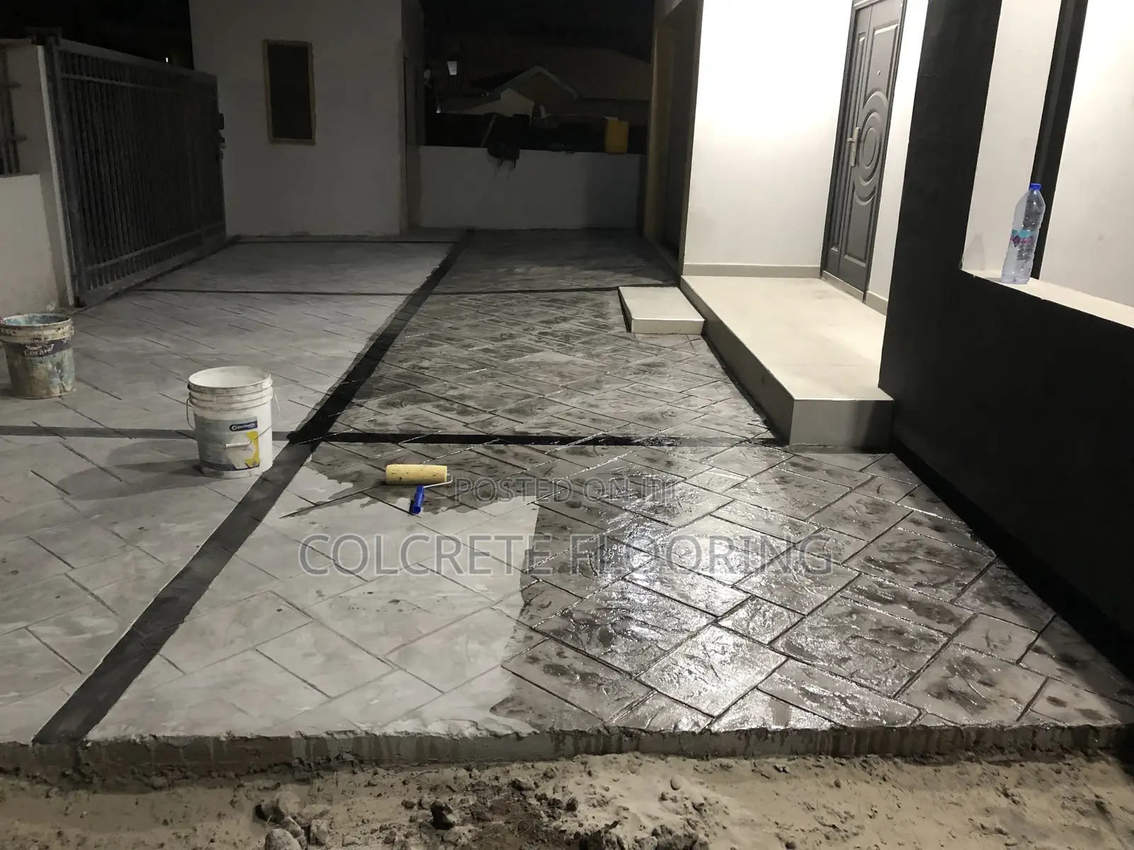 Bordered Stain Stamped Concrete