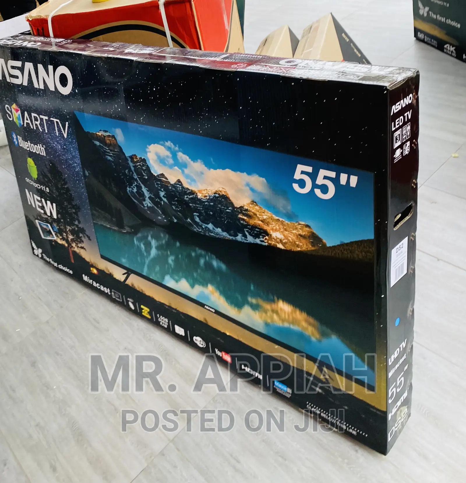 Free Standing Asano 55inch Smart Uhd Bluetooth Tv