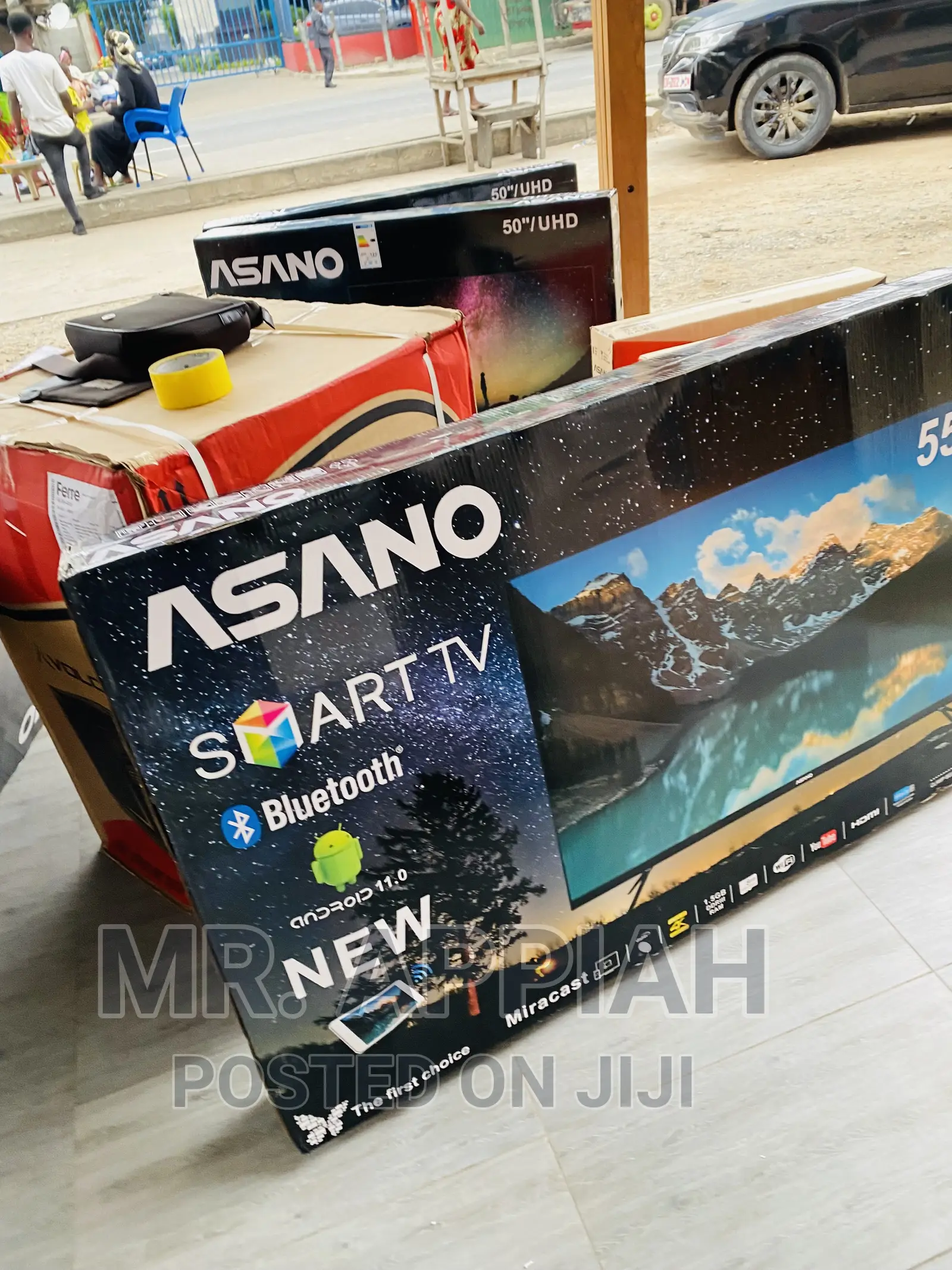Free Standing Asano 55inch Smart Uhd Bluetooth Tv