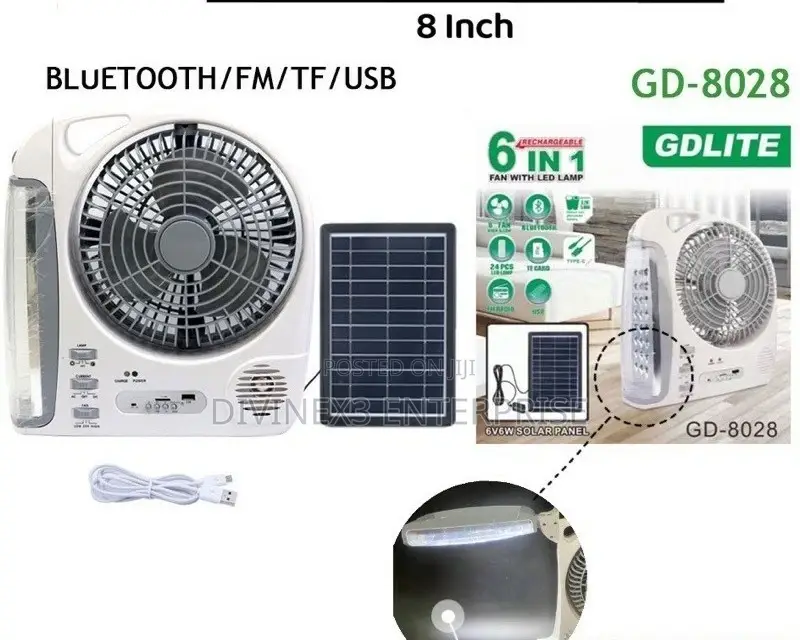 6 in 1 Solar Light/Fan/Radio