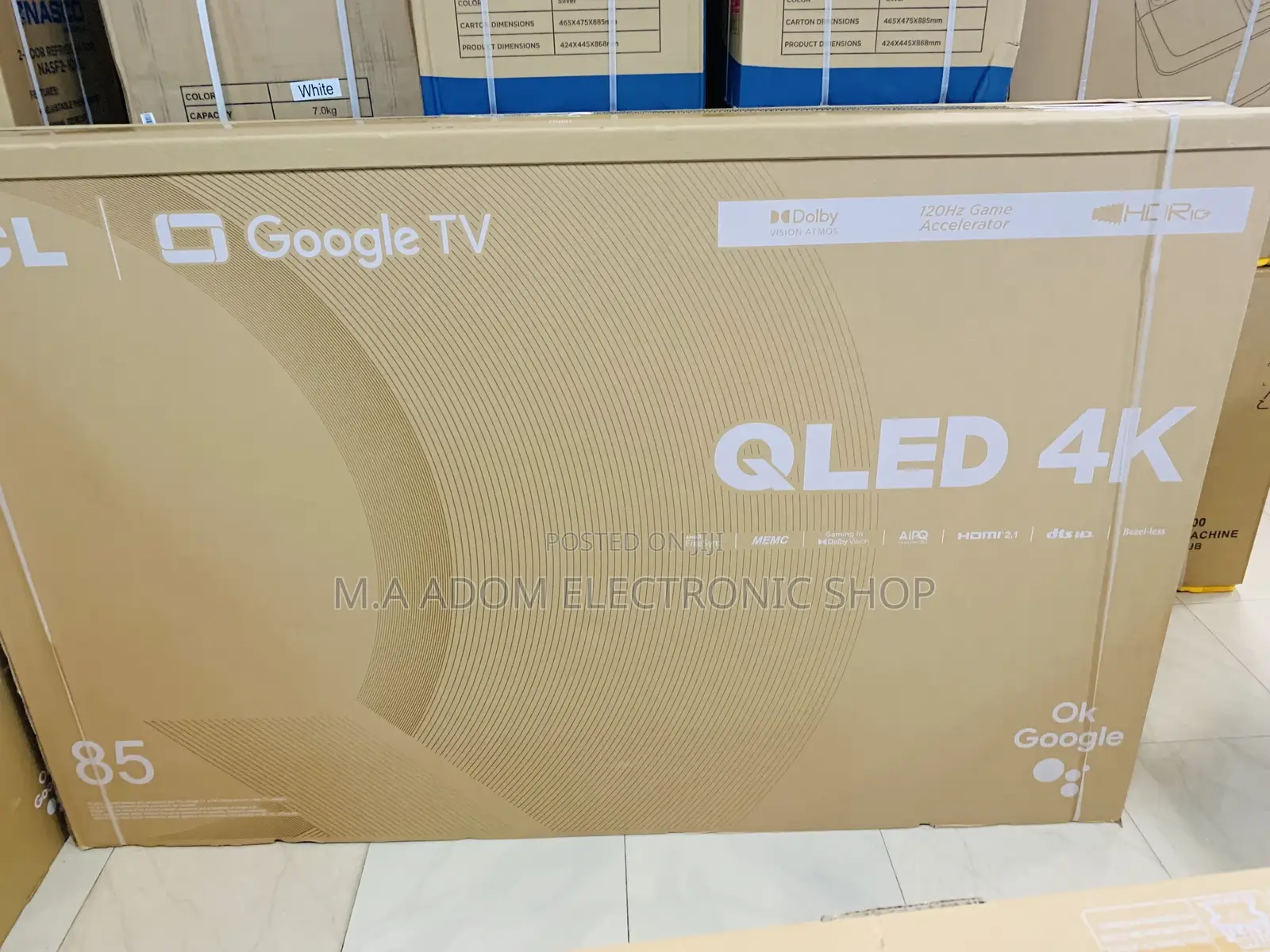 Original TCL 85 Inch Qled Smart Google Tv 85C645(Black) 